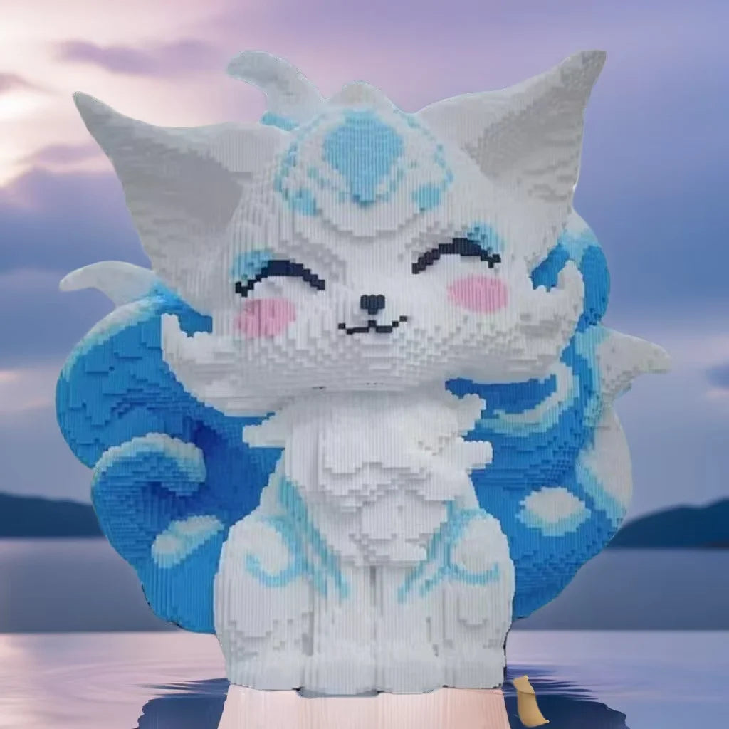 Blue Nine-Tailed Fox Building Block Set - 7125 Pieces | Very Suitable for Adults and Youth. | Ideal Gifts for Christmas, Halloween.
