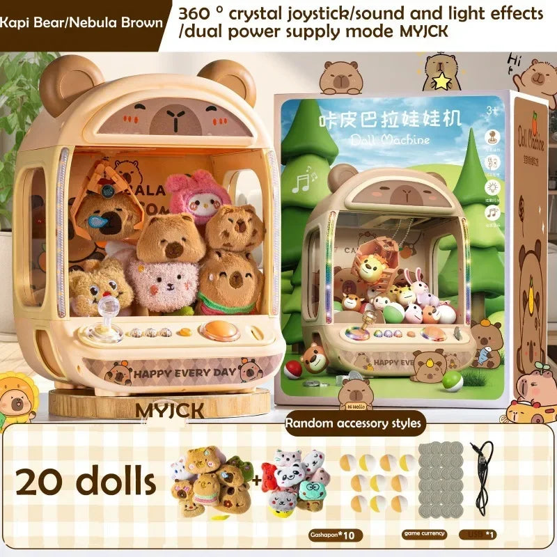 DIY Doll Machine Kids Coin Operated Play Game Mini Claw Catch Toy Crane Machines Music Doll Children Xmas Gifts Toys Boy Girls