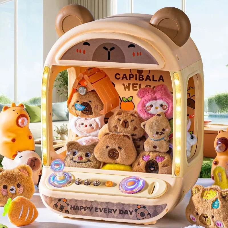 DIY Doll Machine Kids Coin Operated Play Game Mini Claw Catch Toy Crane Machines Music Doll Children Xmas Gifts Toys Boy Girls