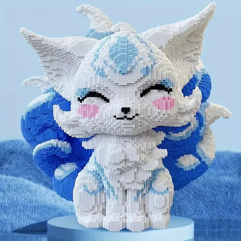Blue Nine-Tailed Fox Building Block Set - 7125 Pieces | Very Suitable for Adults and Youth. | Ideal Gifts for Christmas, Halloween.