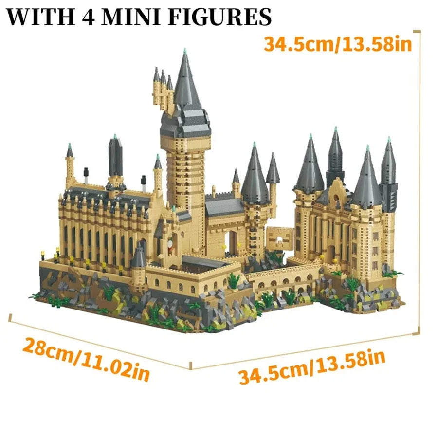 New Magic Hogwarts Castle Micro Building  Blocks Street View Architecture Creative MOC Model Kit  Kids Christmas Birthday Gifts