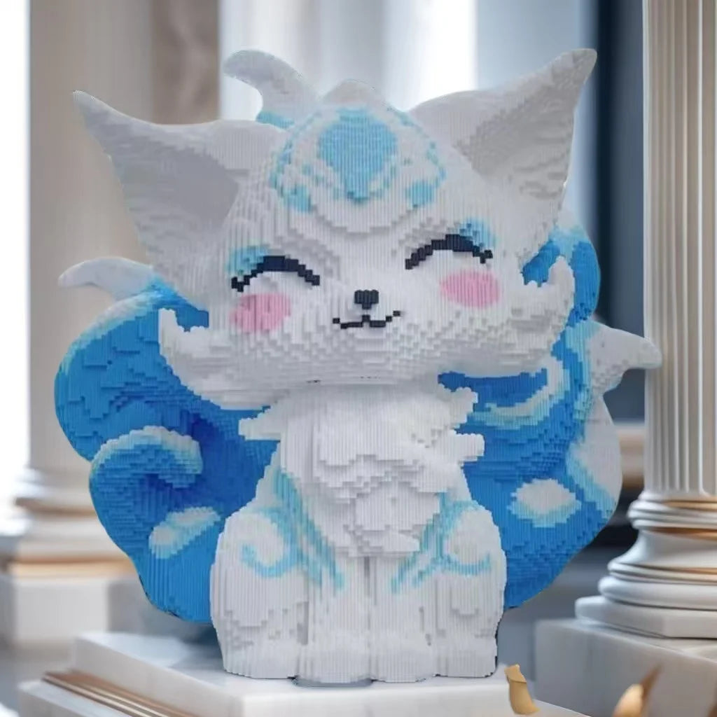 Blue Nine-Tailed Fox Building Block Set - 7125 Pieces | Very Suitable for Adults and Youth. | Ideal Gifts for Christmas, Halloween.