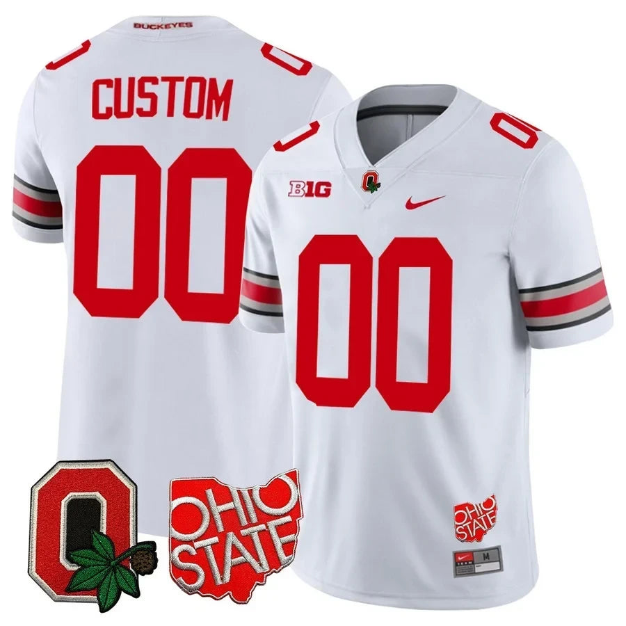 Ohio State Buckeyes Custom Jersey - Ohio State + Logo Patch - All Stitched