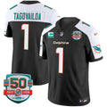 Men's Dolphins 50th 1972 Perfect Season Patch Vapor Jersey - All Stitched