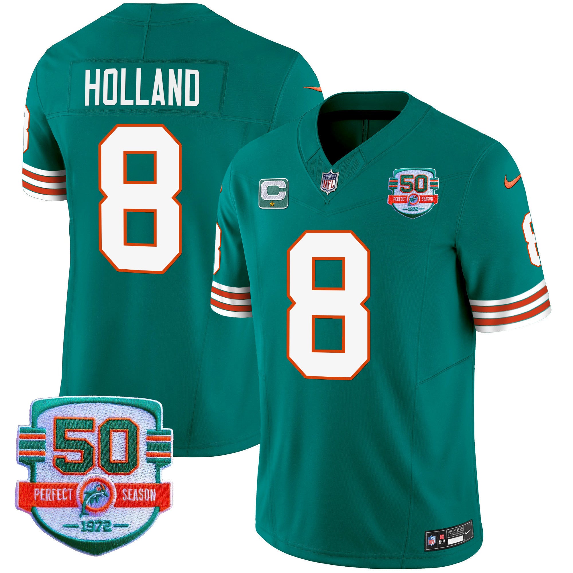 Men's Dolphins Throwback Vapor Jersey - All Stitched