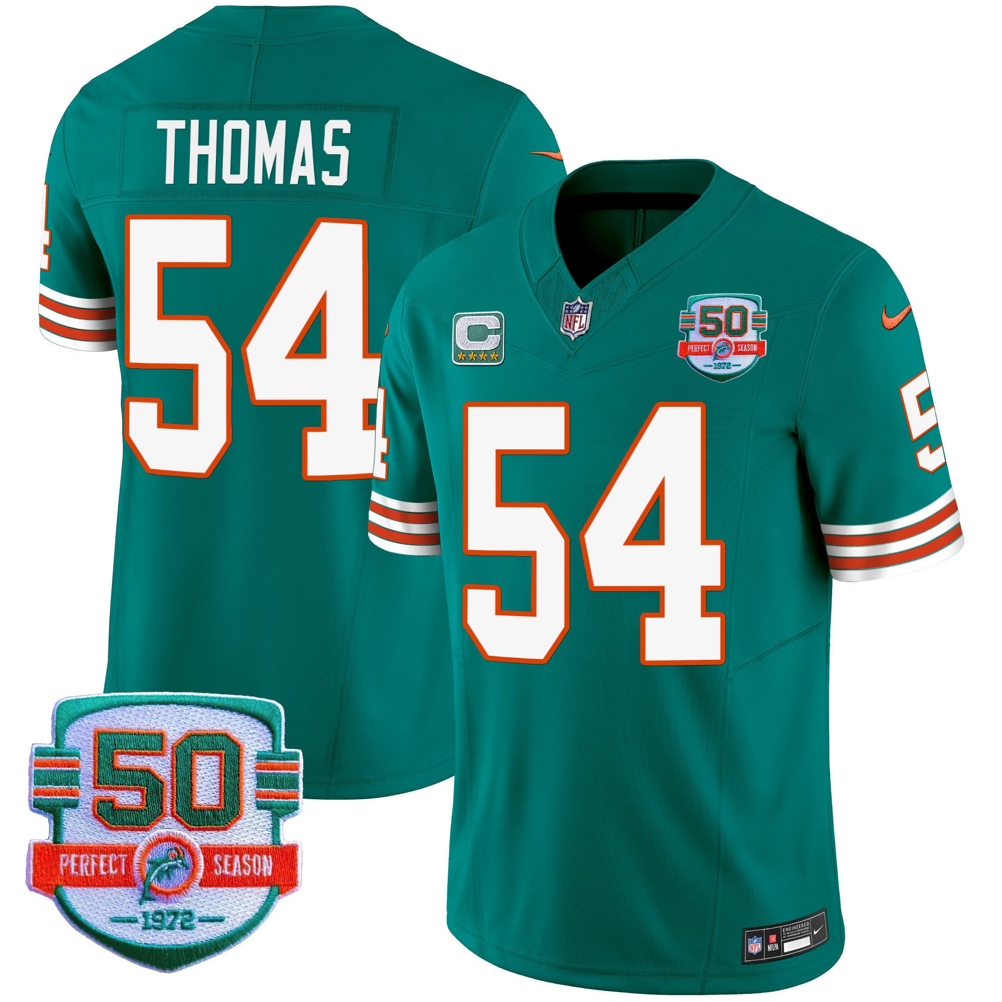 Men's Dolphins Throwback Vapor Jersey - All Stitched