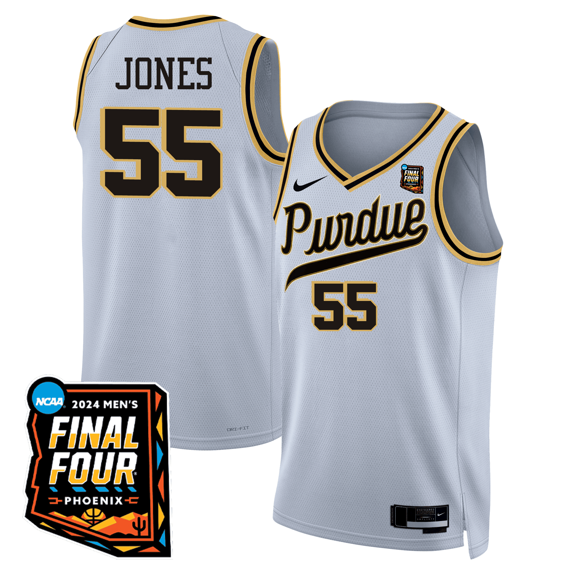 Youth's Purdue Boilermakers Basketball Jersey - Final Four Patch