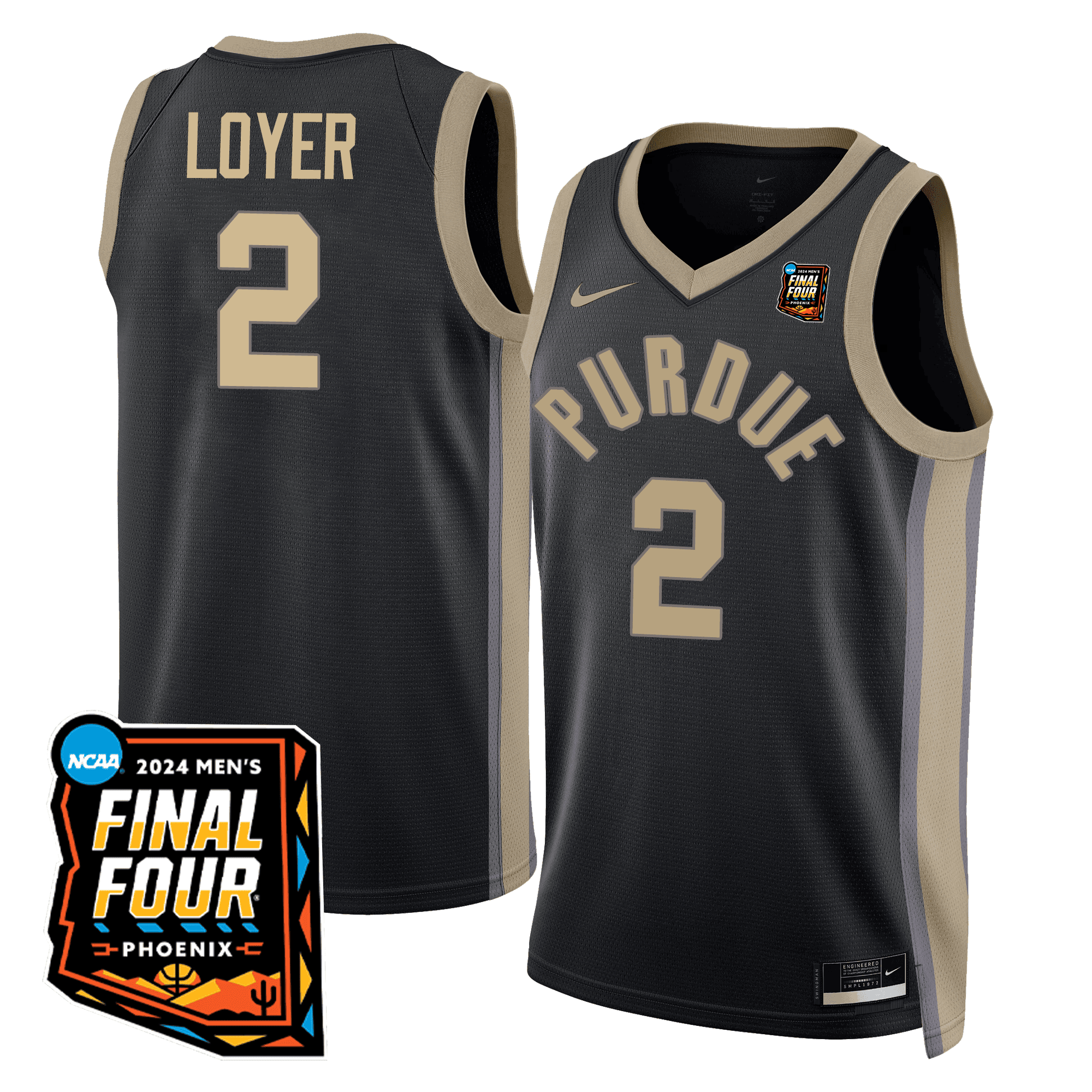 Youth's Purdue Boilermakers Basketball Jersey - Final Four Patch