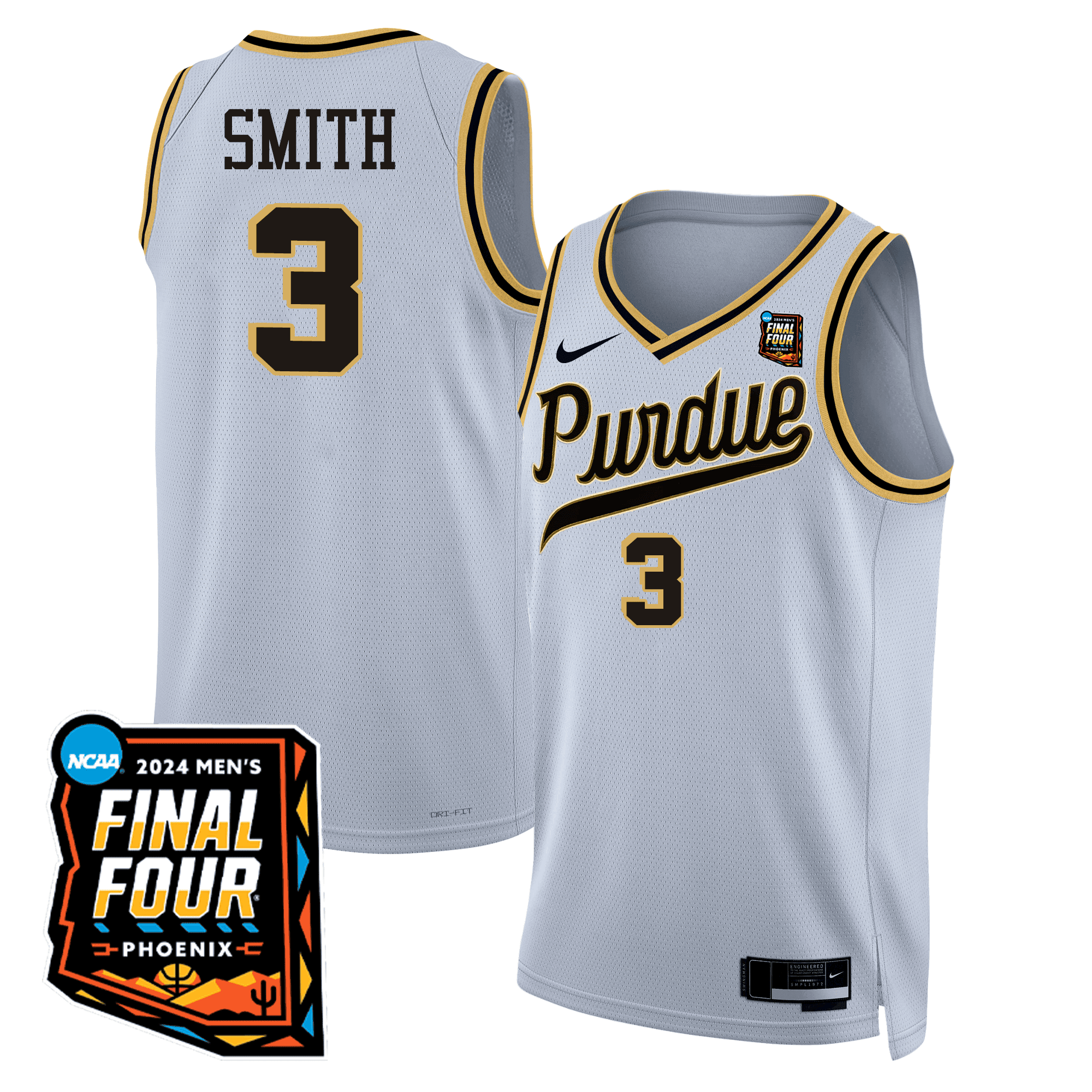 Youth's Purdue Boilermakers Basketball Jersey - Final Four Patch