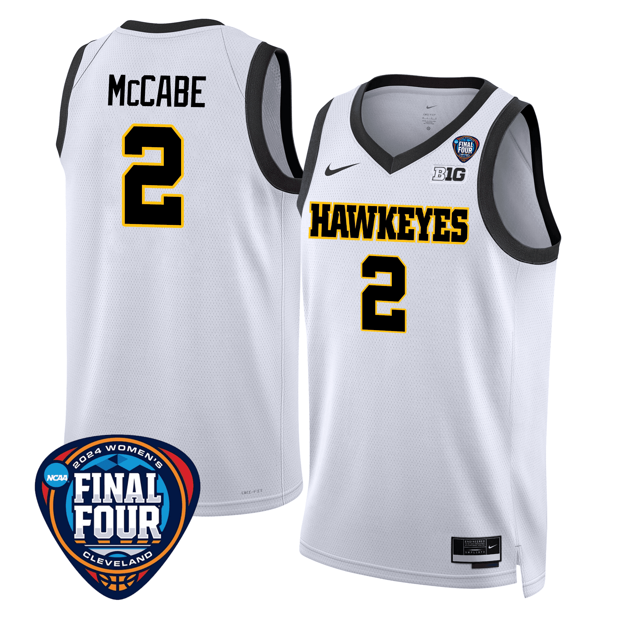 Iowa Hawkeyes Women's Basketball Association Edition Swingman Jersey - Final Four Patch- Unisex