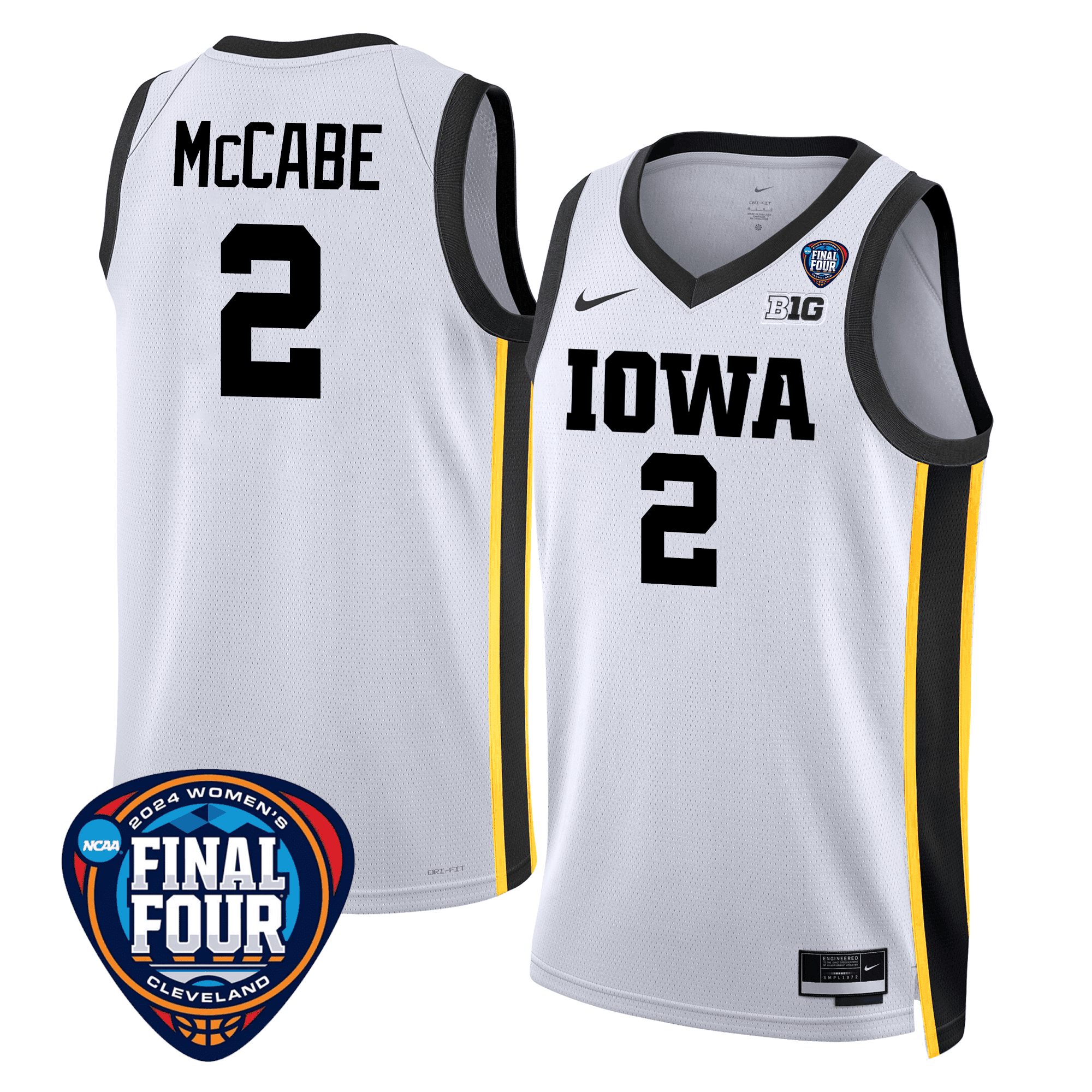 Iowa Hawkeyes Women's Basketball Association Edition Swingman Jersey - Final Four Patch- Unisex