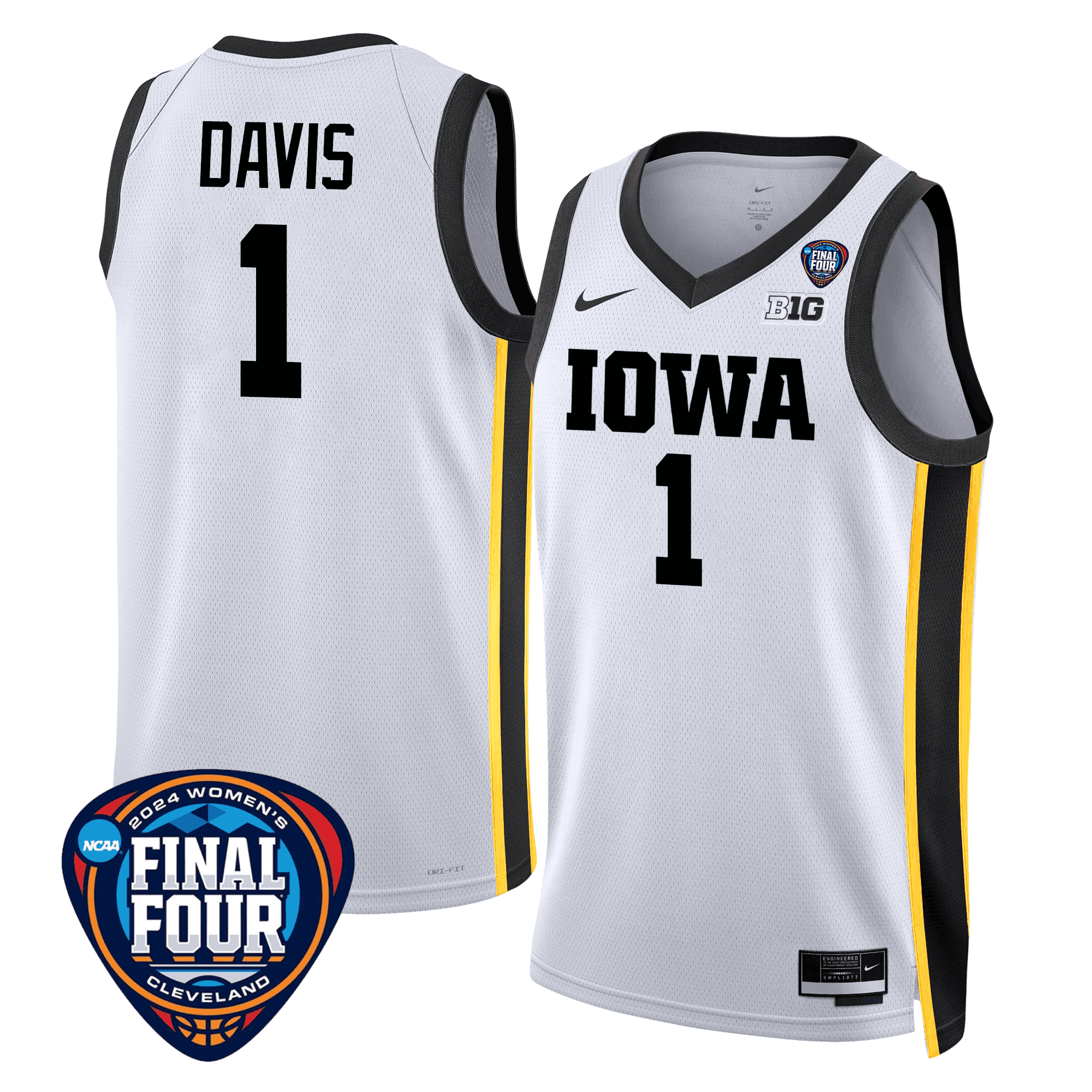 Iowa Hawkeyes Women's Basketball Association Edition Swingman Jersey - Final Four Patch- Unisex