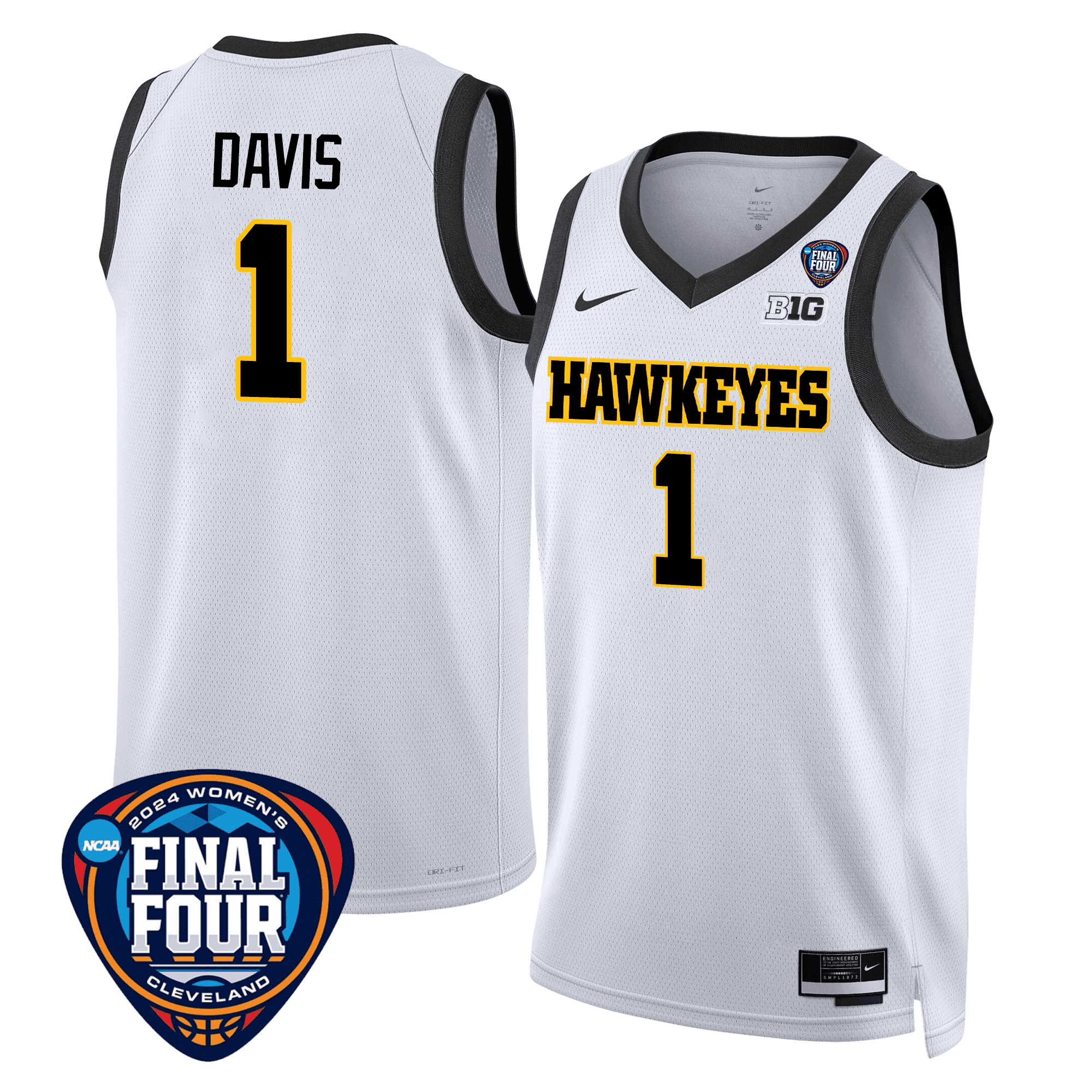 Iowa Hawkeyes Women's Basketball Association Edition Swingman Jersey - Final Four Patch- Unisex
