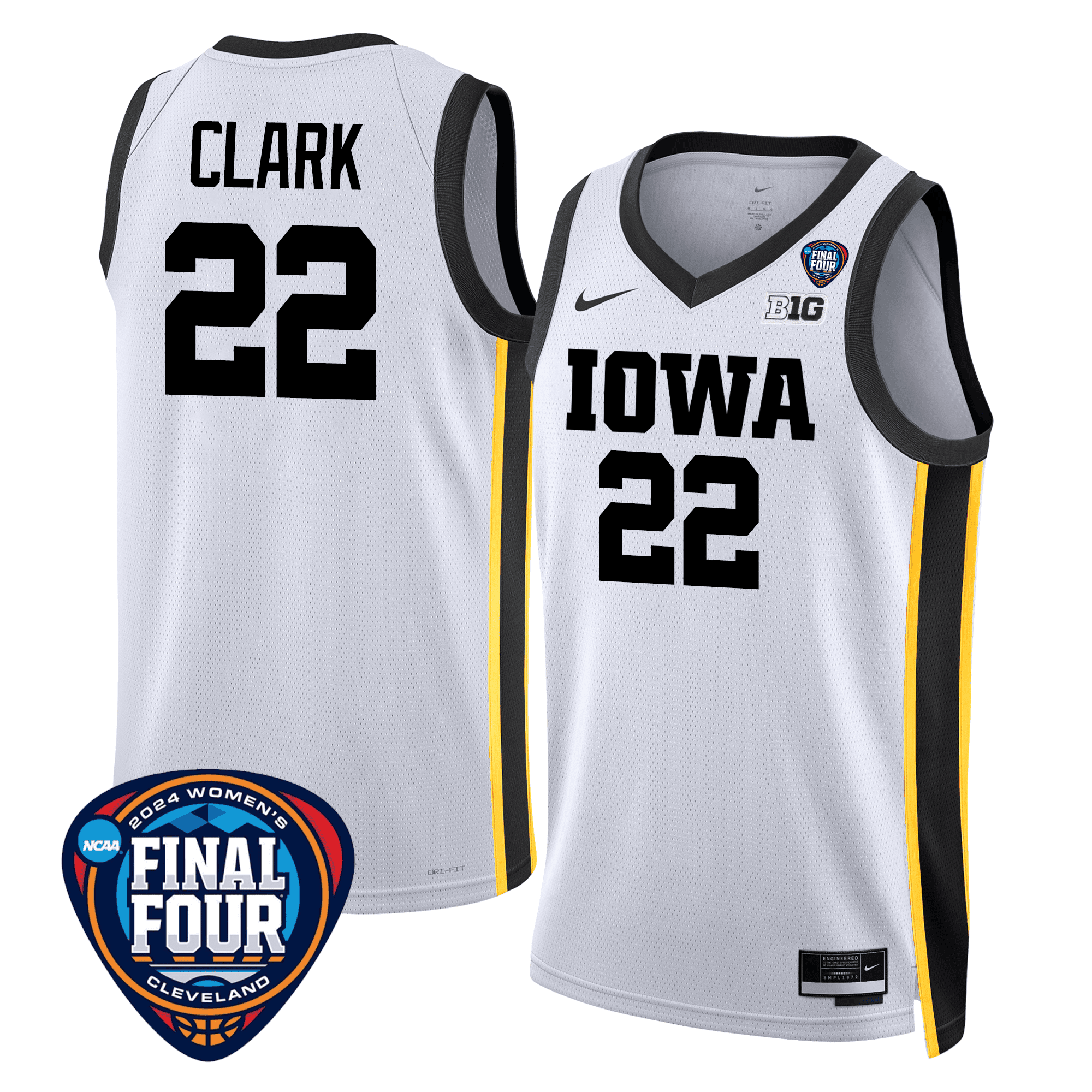 Iowa Hawkeyes Women's Basketball Association Edition Swingman Jersey - Final Four Patch- Unisex