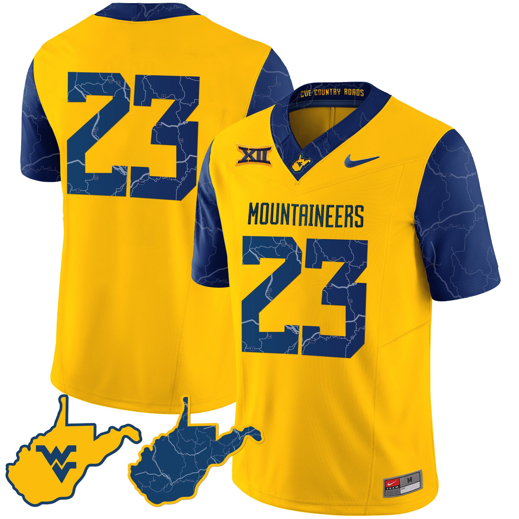 Men's West Virginia Mountaineers 2023 Country Roads Jersey - All Stitched