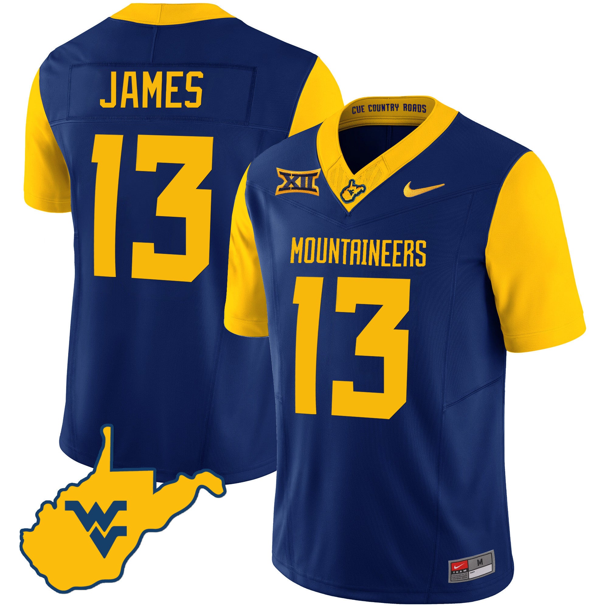 Men's West Virginia Mountaineers 2023 Country Roads Jersey - All Stitched