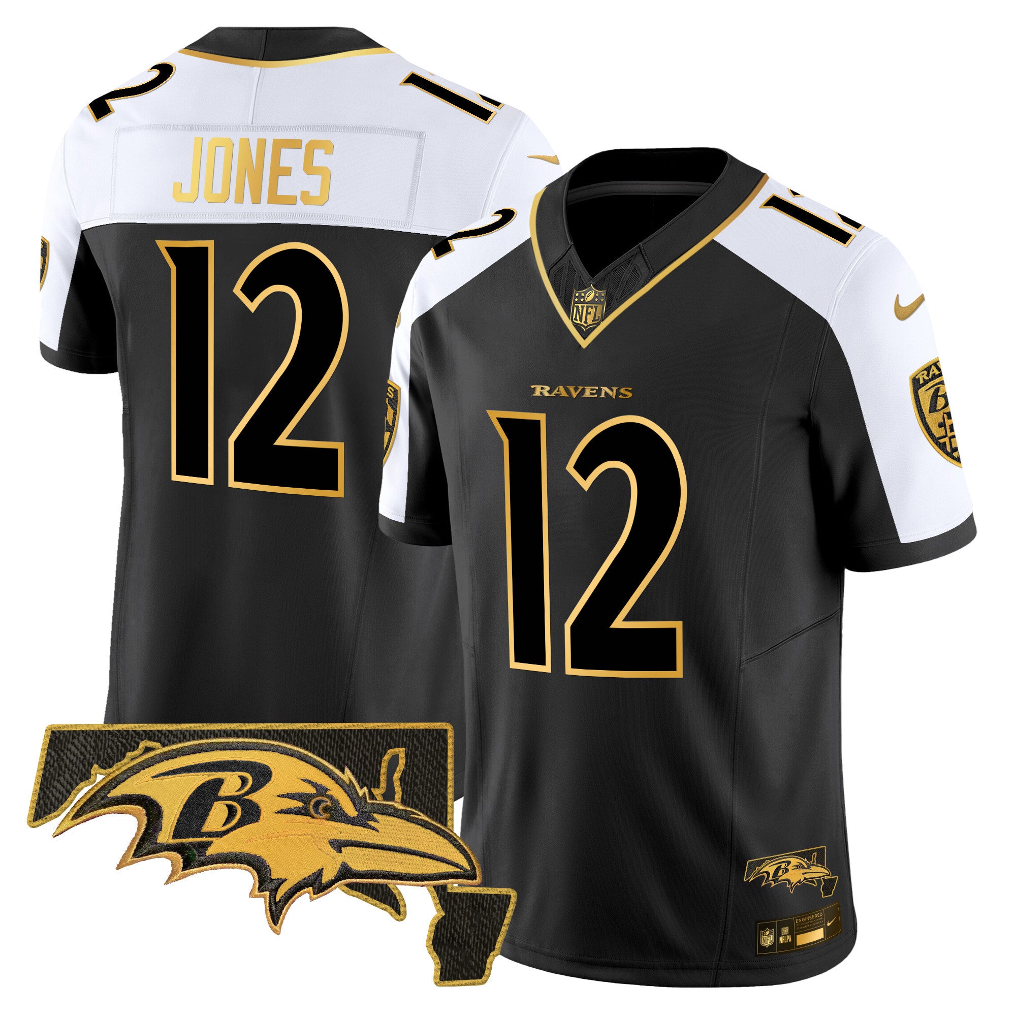 Men's Ravens 2024 Gold Vapor Limited Jersey - All Stitched