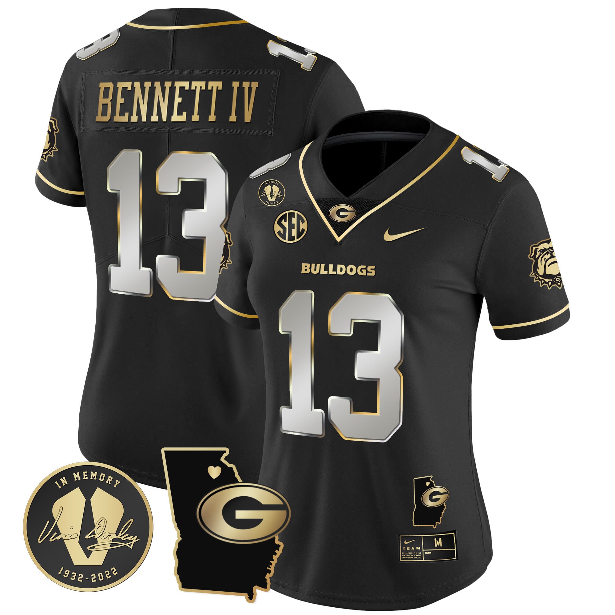 Women's Georgia Bulldogs 2024 Vapor Jersey V4 - Georgia Map - All Stitched