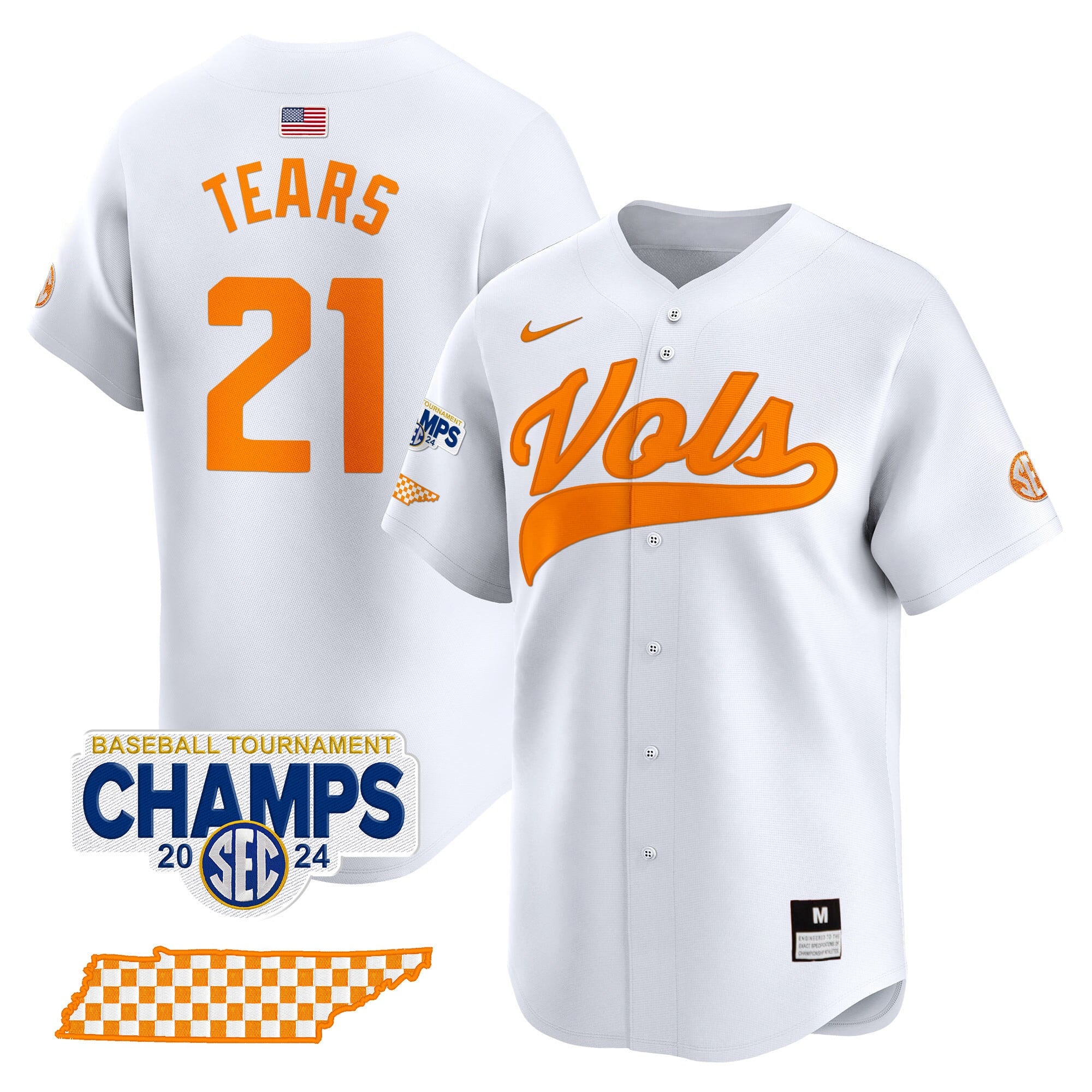 Men's Tennessee Volunteers 2024 Tournament Champions Vapor Premier Limited Jersey - All Stitched