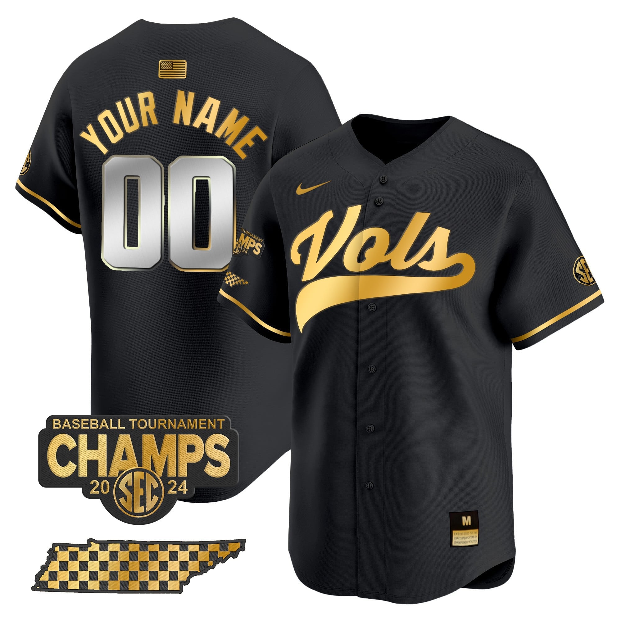 Tennessee Volunteers 2024 Tournament Champions Vapor Premier Limited Custom Jersey - All Stitched