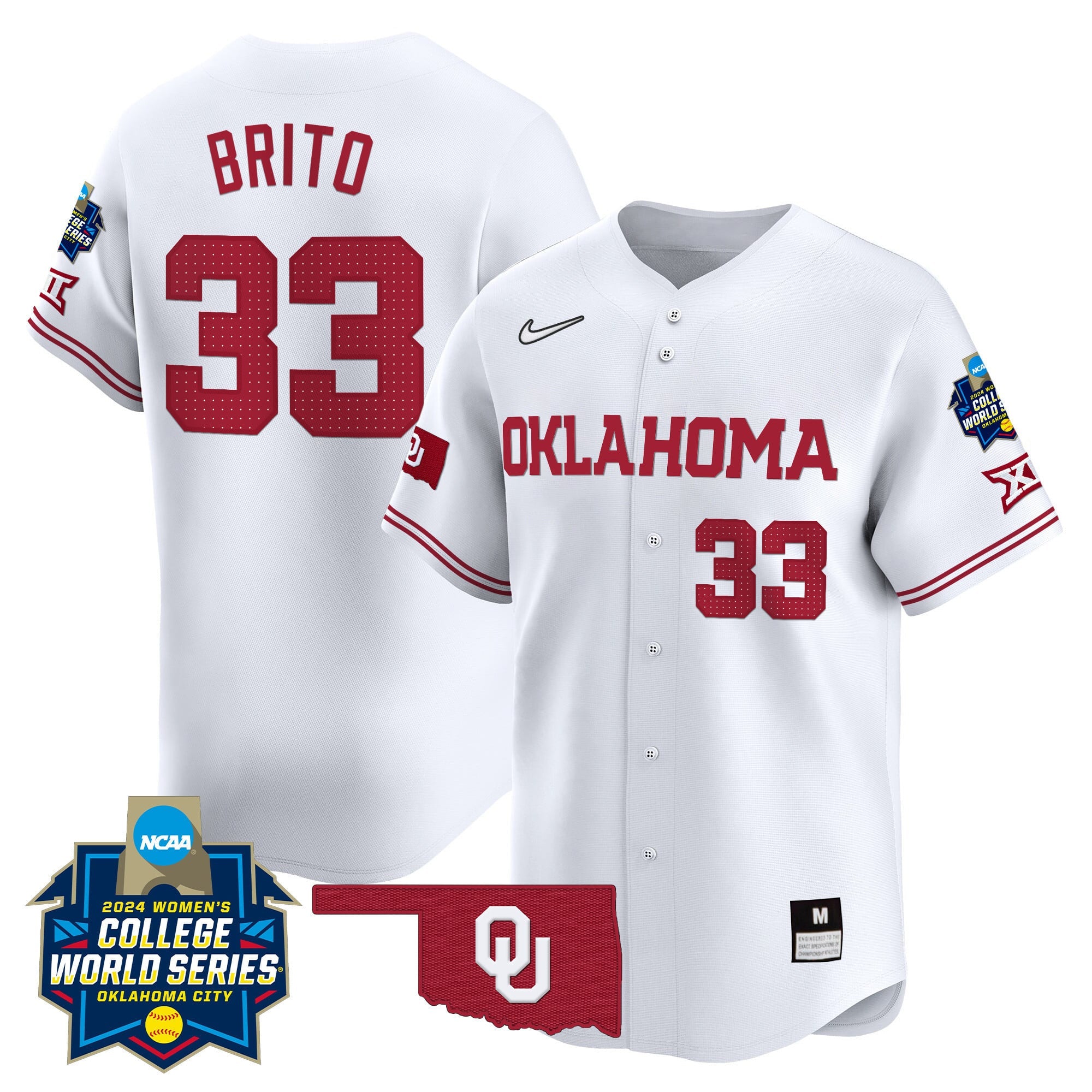 Men's size - Oklahoma Sooners Women's College World Series Champions Vapor Premier Limited Jersey - All Stitched
