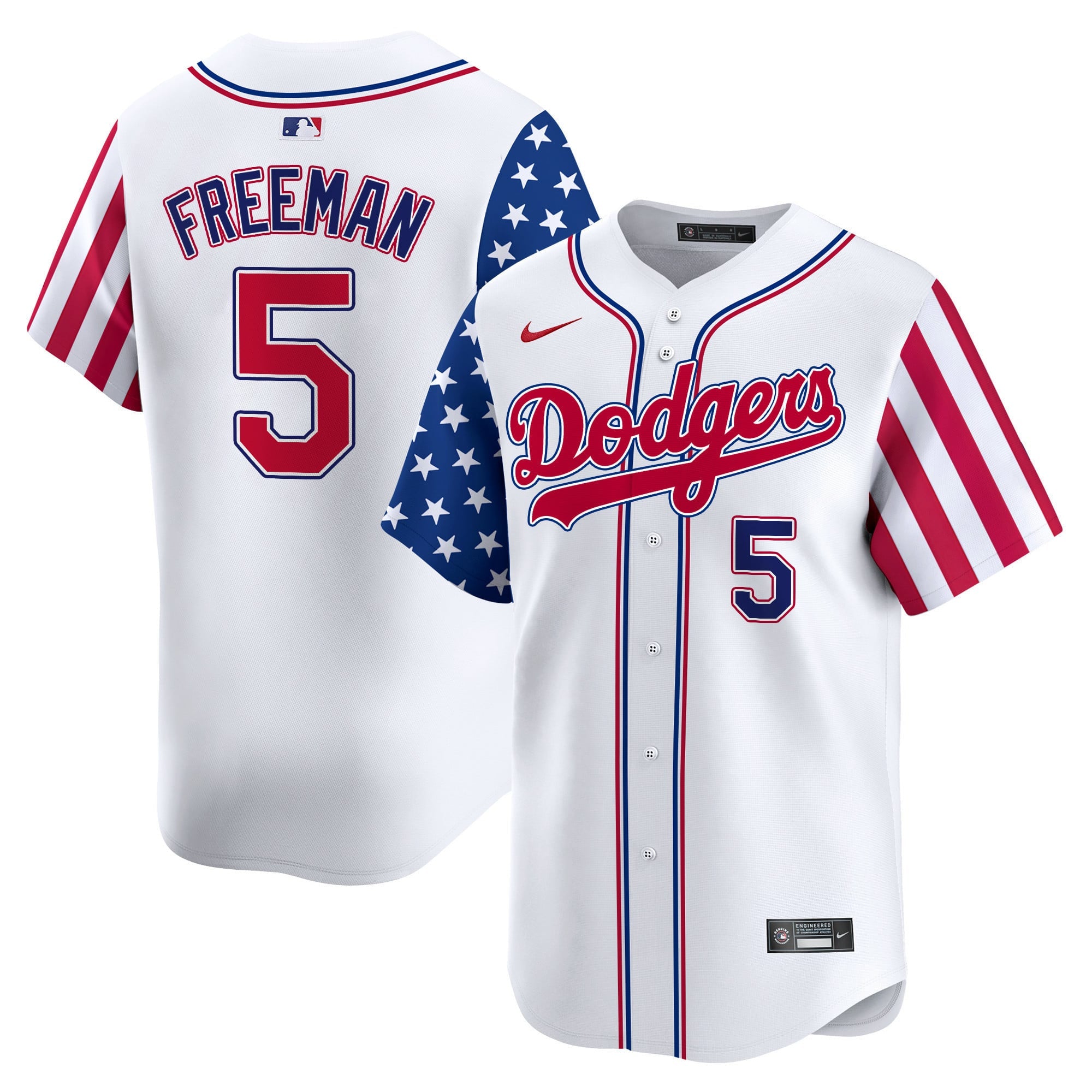 Dodgers White 2024 Independence Day Vapor Premier Limited Jersey V2 - All Stitched