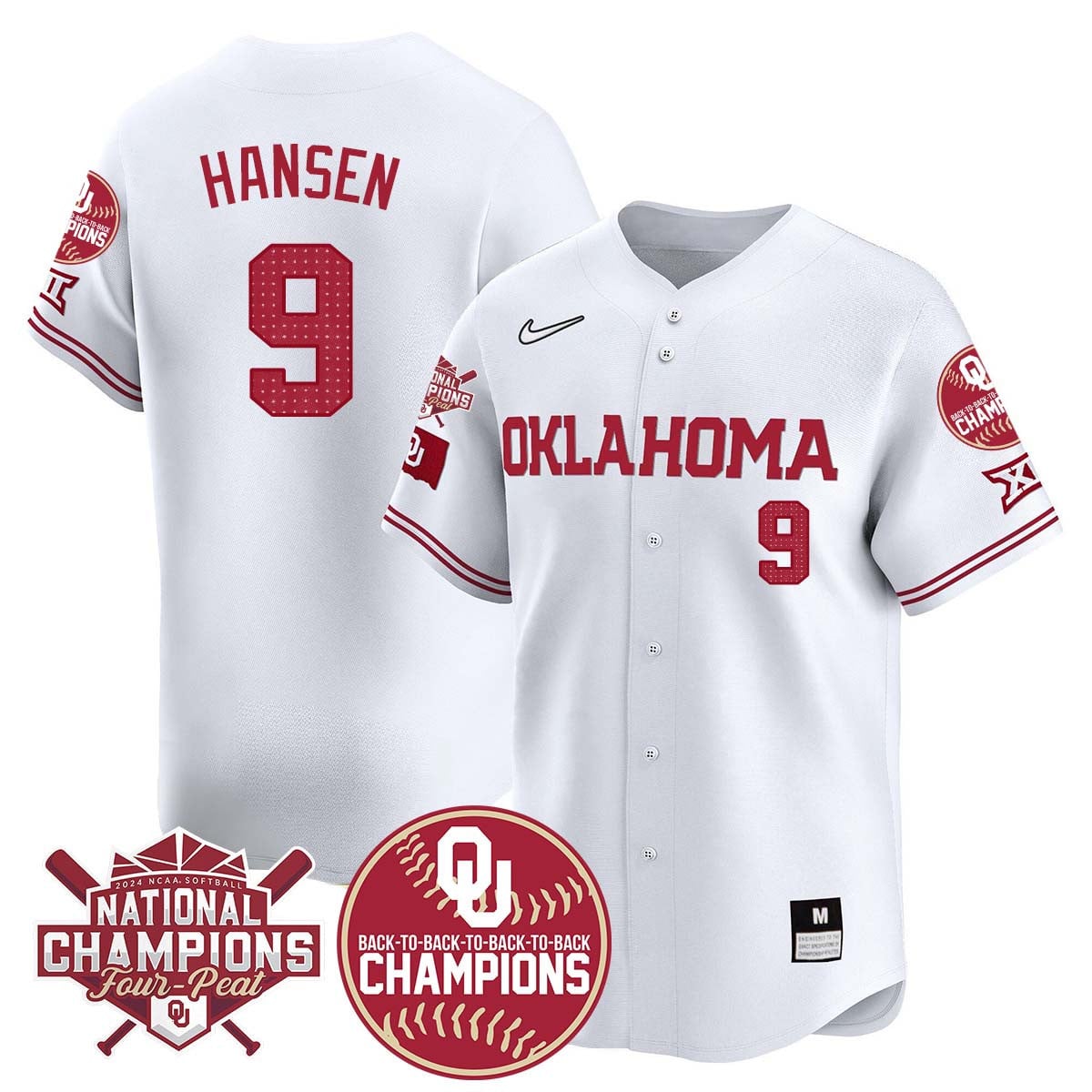 Men's size - Oklahoma Women's Back To National Champions Jersey 406VTTLJS002 - All Stitched
