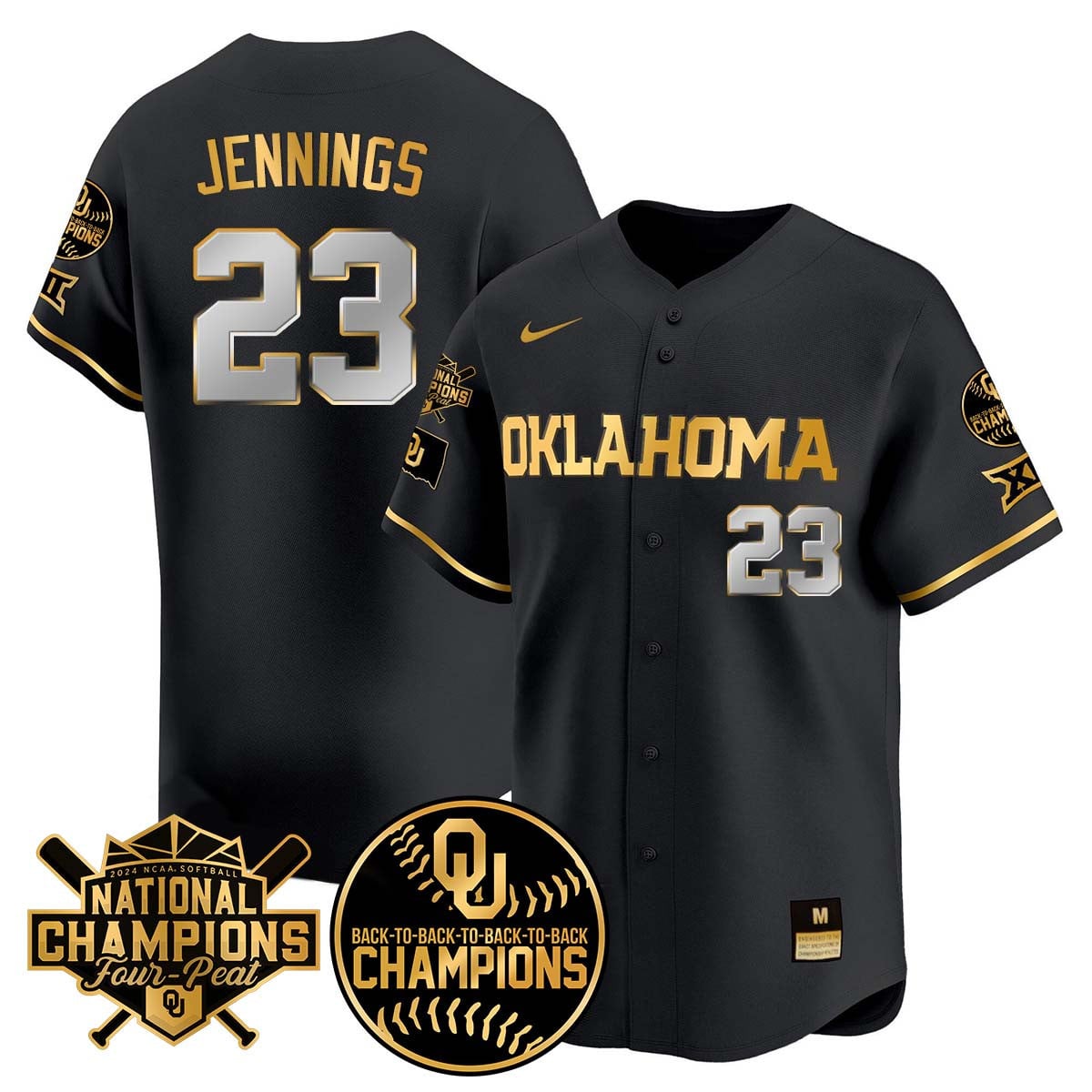 Men's size - Oklahoma Women's Back To National Champions Jersey 406VTTLJS002 - All Stitched