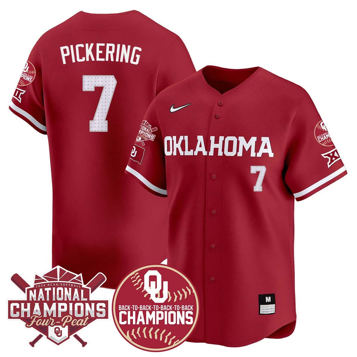 Men's size - Oklahoma Women's Back To National Champions Jersey 406VTTLJS002 - All Stitched