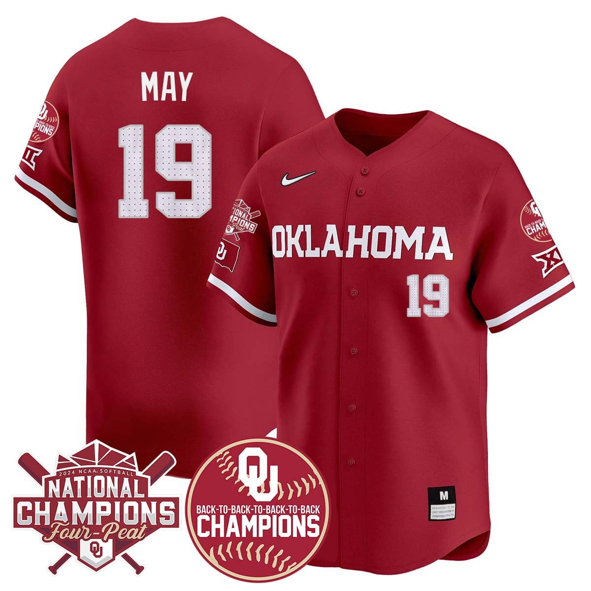 Men's size - Oklahoma Women's Back To National Champions Jersey 406VTTLJS002 - All Stitched