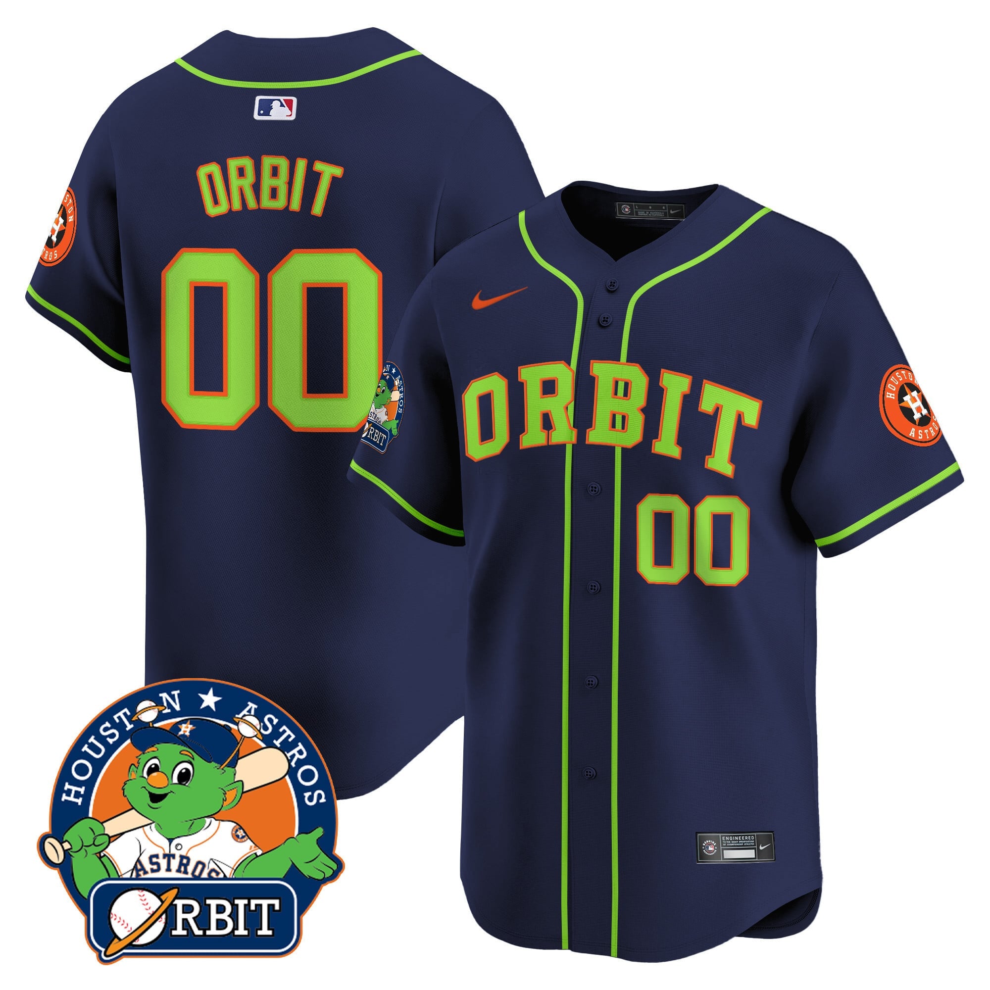 Men's Astros Orbit Patch Vapor Premier Limited Jersey - All Stitched