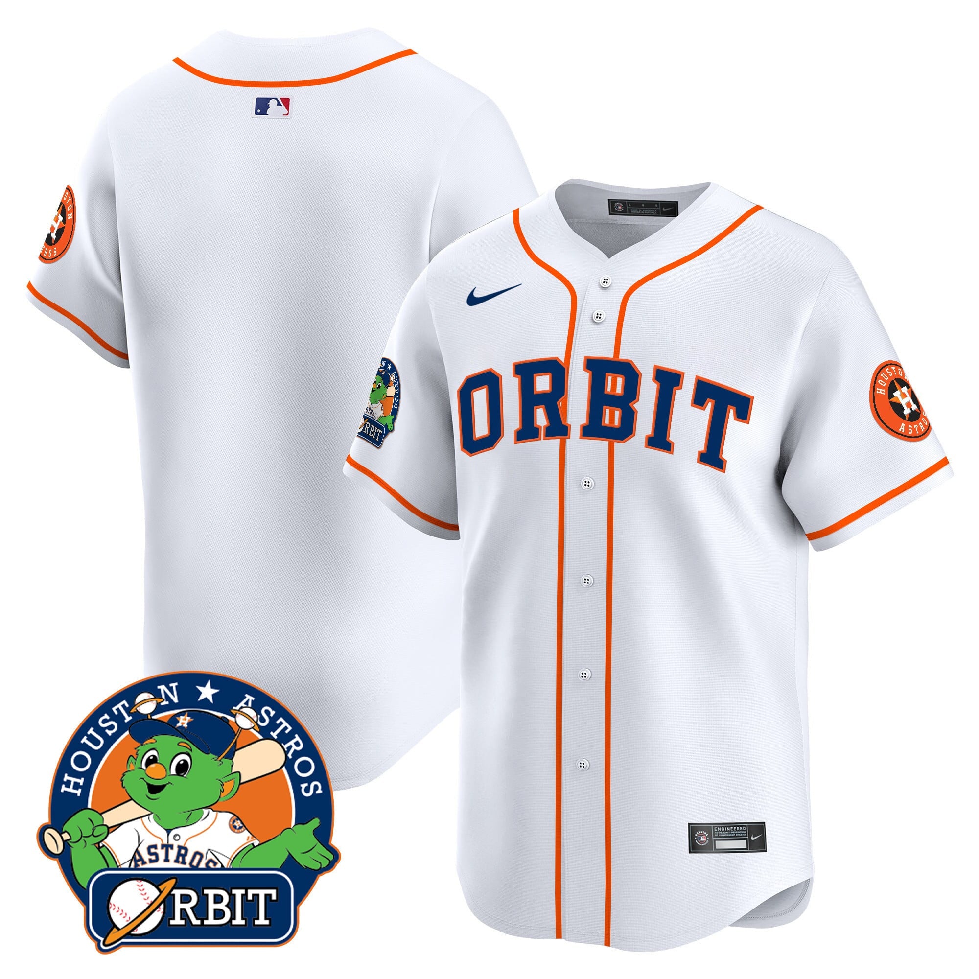 Men's Astros Orbit Patch Vapor Premier Limited Jersey - All Stitched