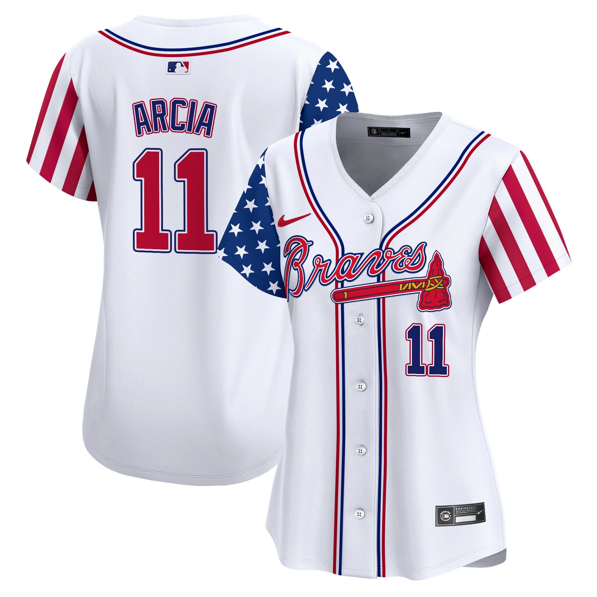 Women's Atlanta Braves 2024 Independence Day Vapor Premier Limited Jersey - All Stitched