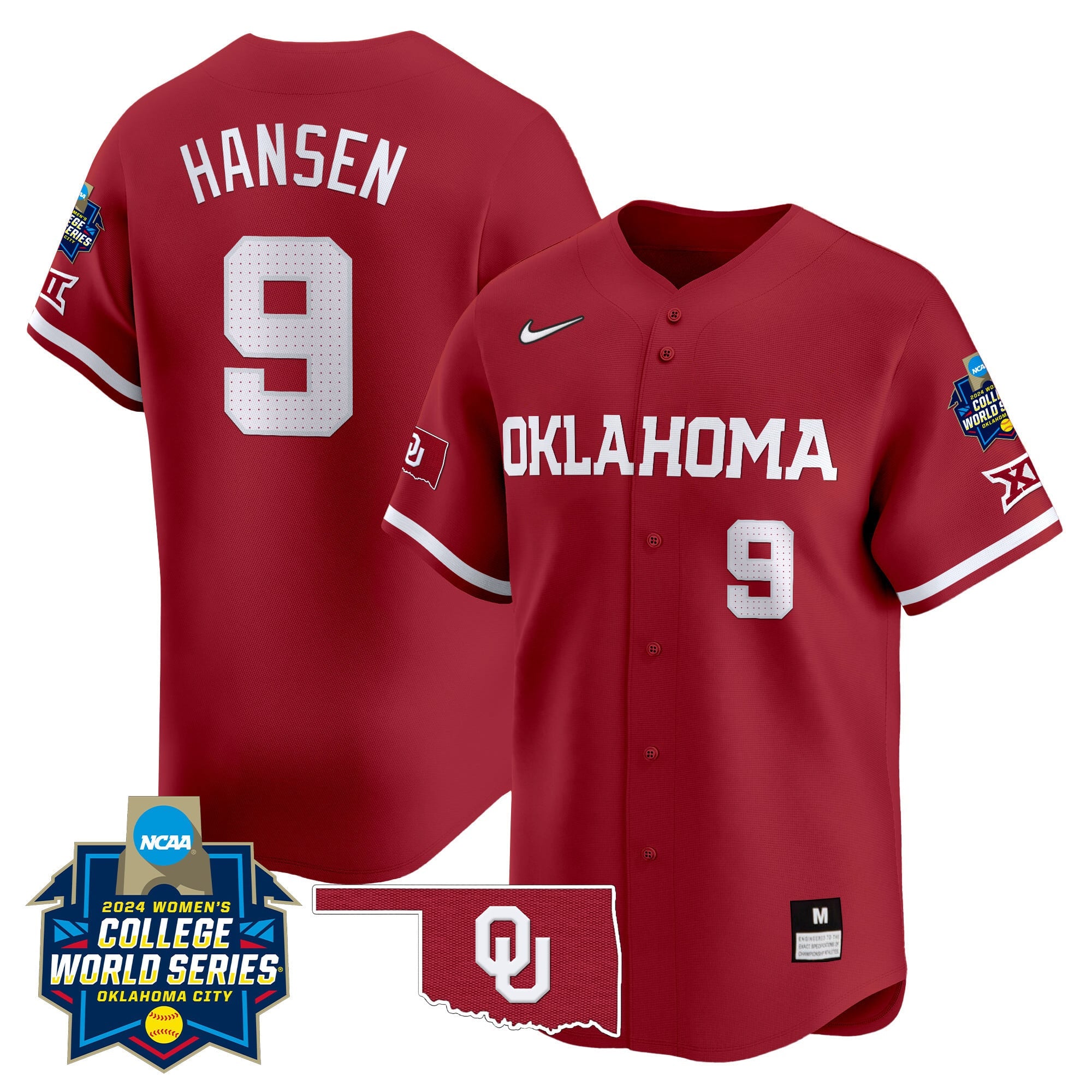 Men's size - Oklahoma Women's College World Series Champions Vapor Premier Limited Jersey - All Stitched