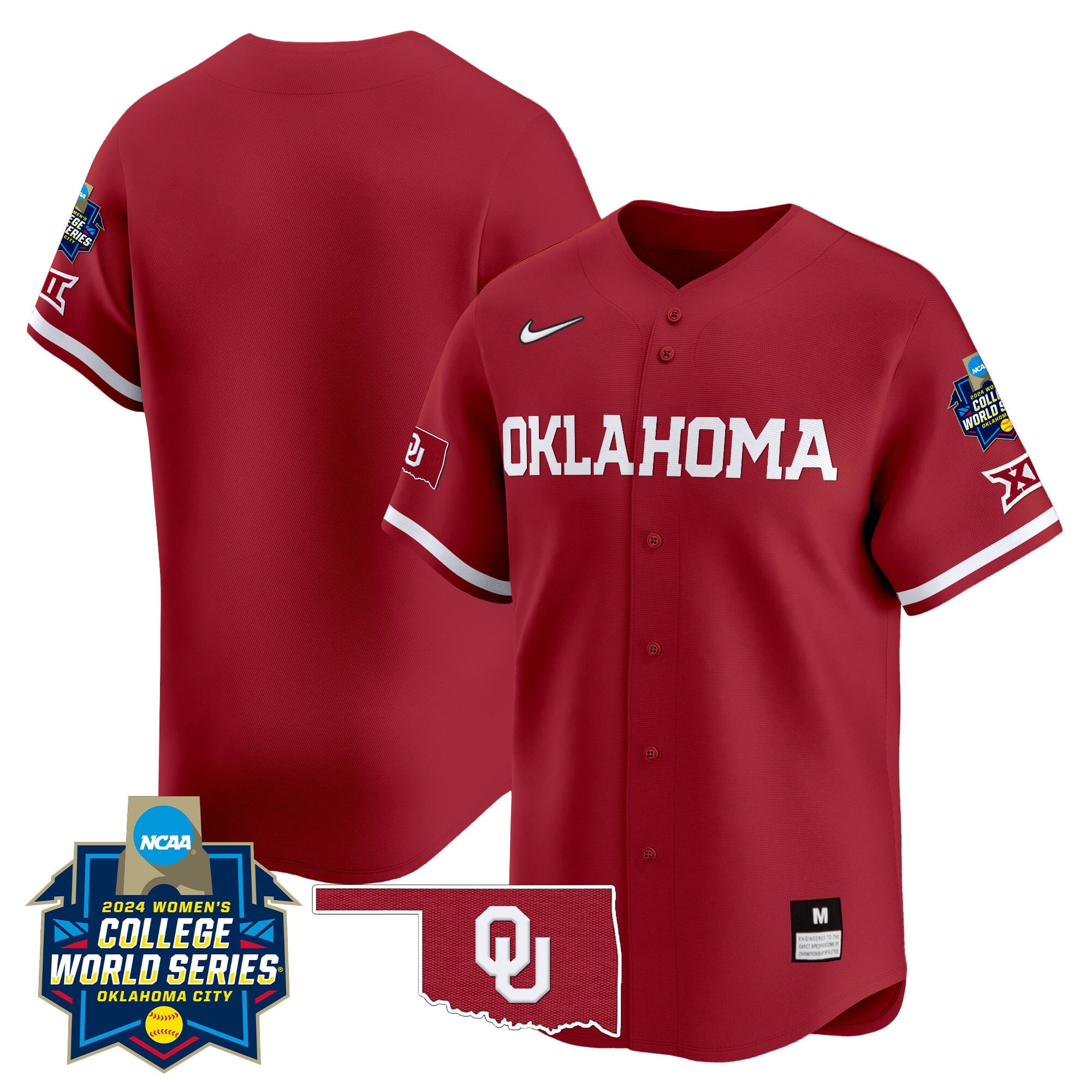 Men's size - Oklahoma Women's College World Series Champions Vapor Premier Limited Jersey - All Stitched