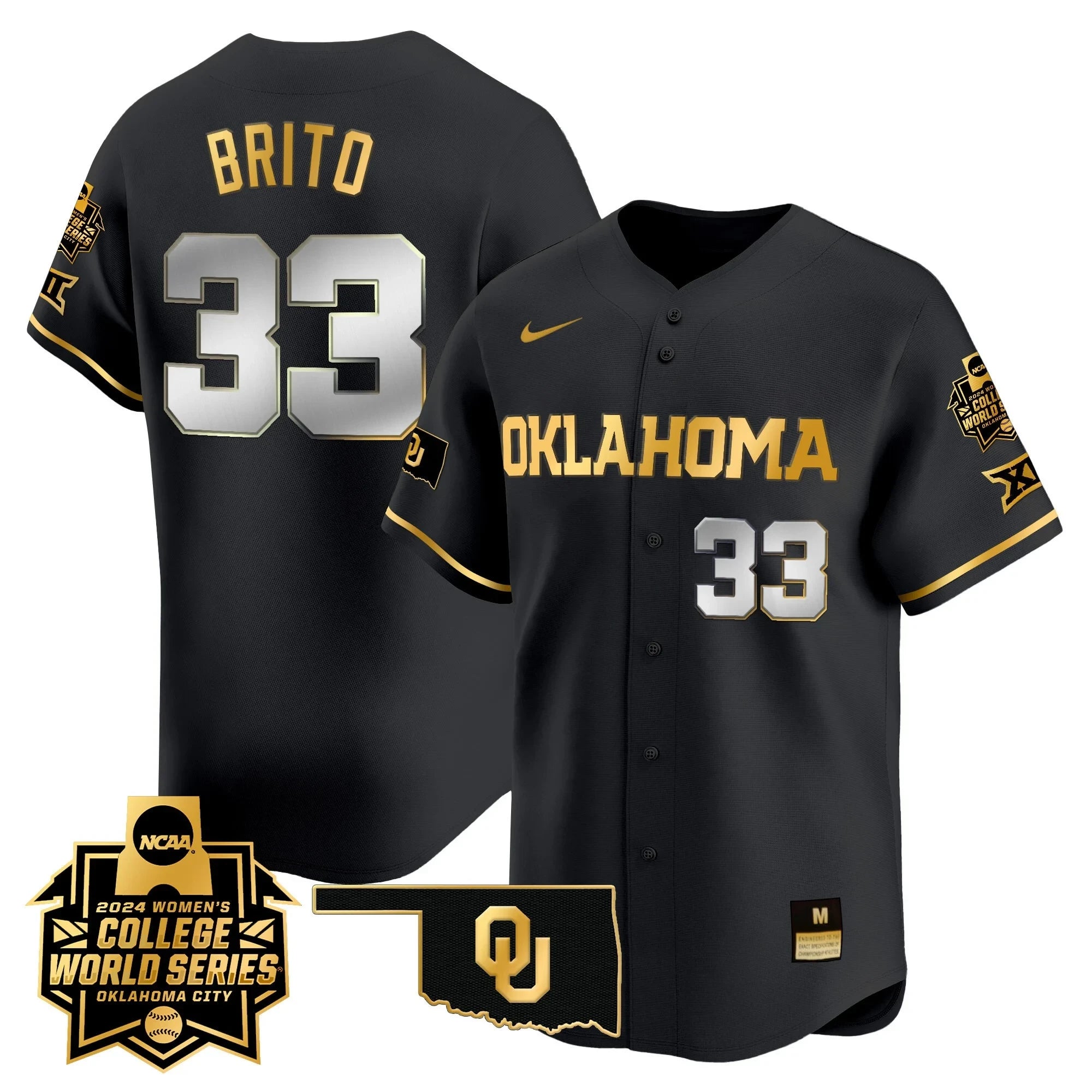 Men's size - Oklahoma Women's College World Series Champions Vapor Premier Limited Jersey - All Stitched
