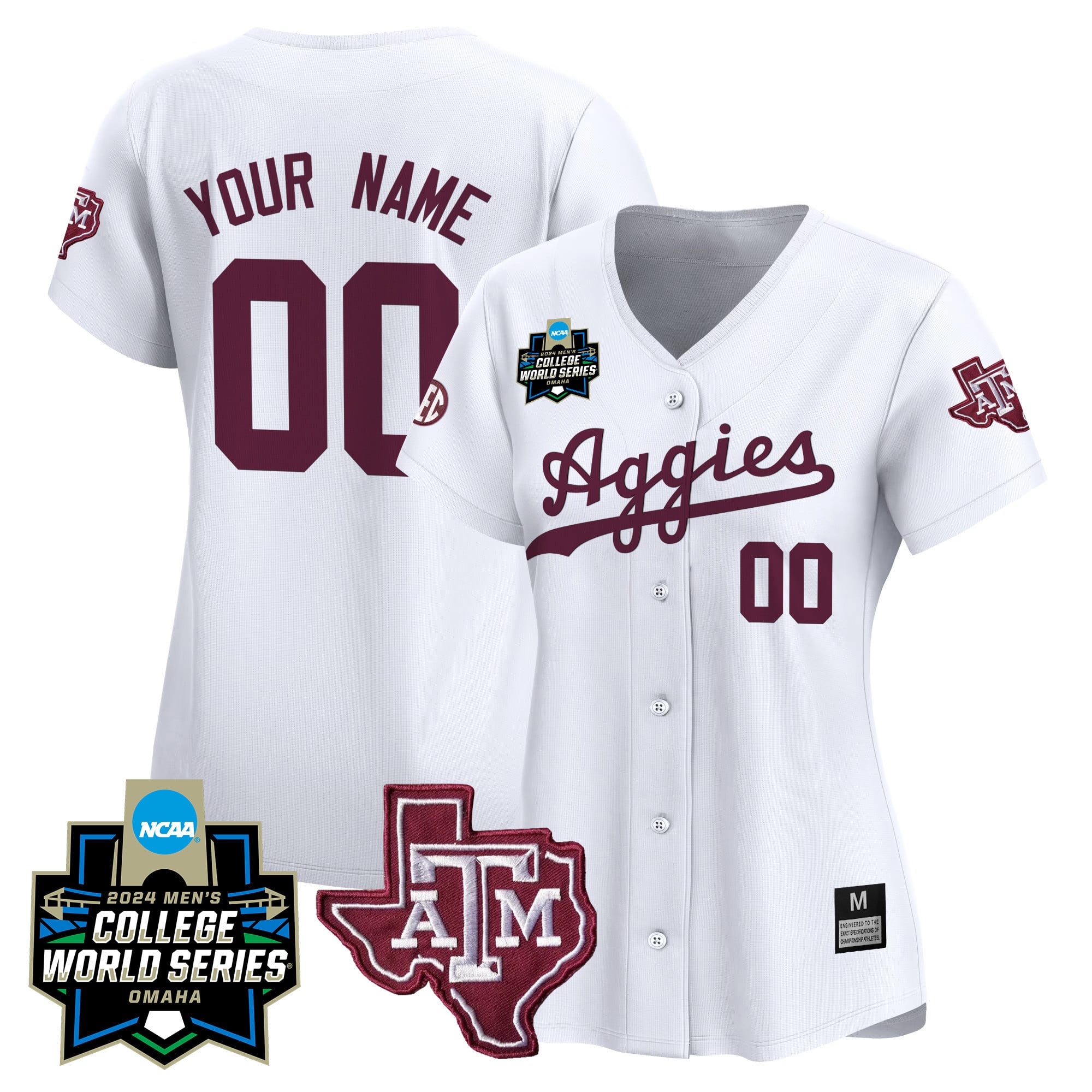 Texas A&M Aggies 2024 College World Series Vapor Premier Limited Custom Jersey - All Stitched