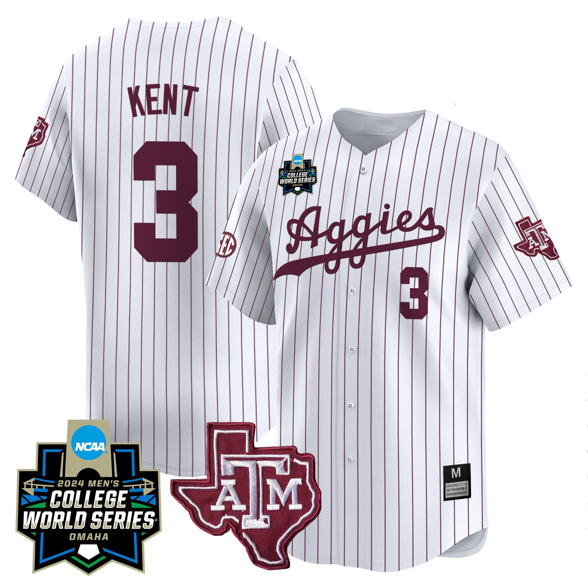 Men's Texas A&M Aggies 2024 College World Series Vapor Premier Limited Jersey - All Stitched