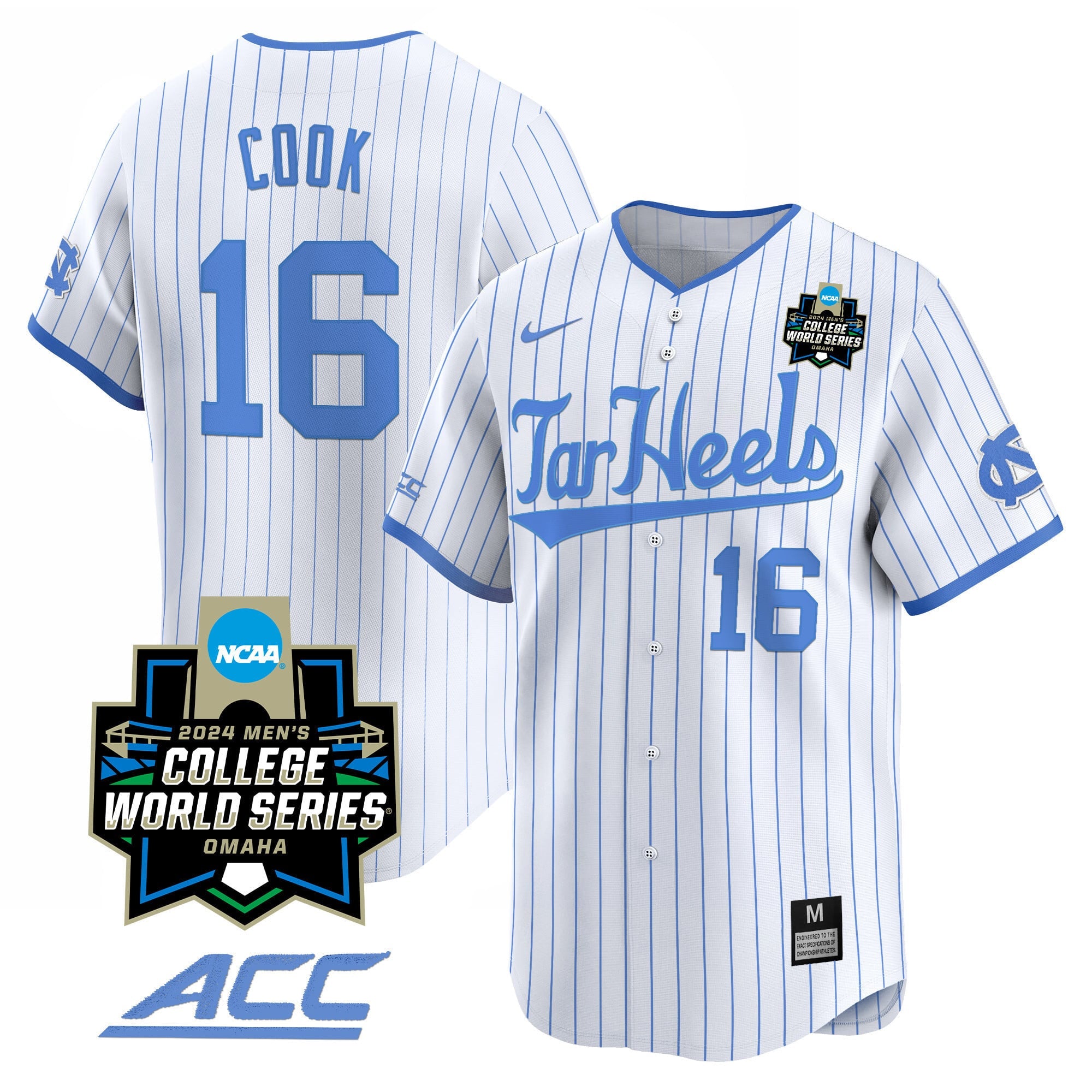 Men's North Carolina Tar Heels 2024 College World Series Vapor Premier Limited Jersey - All Stitched