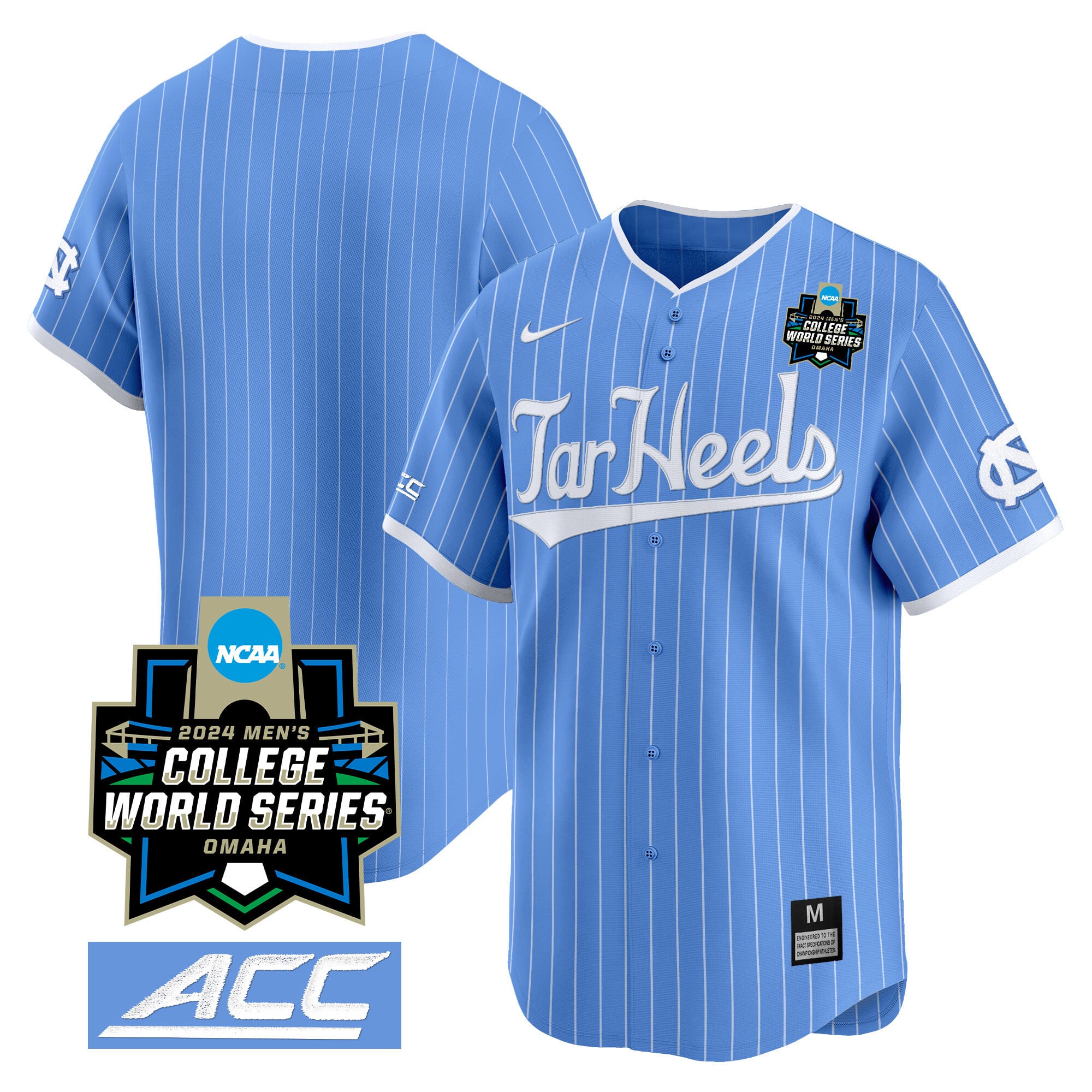 Men's North Carolina Tar Heels 2024 College World Series Vapor Premier Limited Jersey - All Stitched