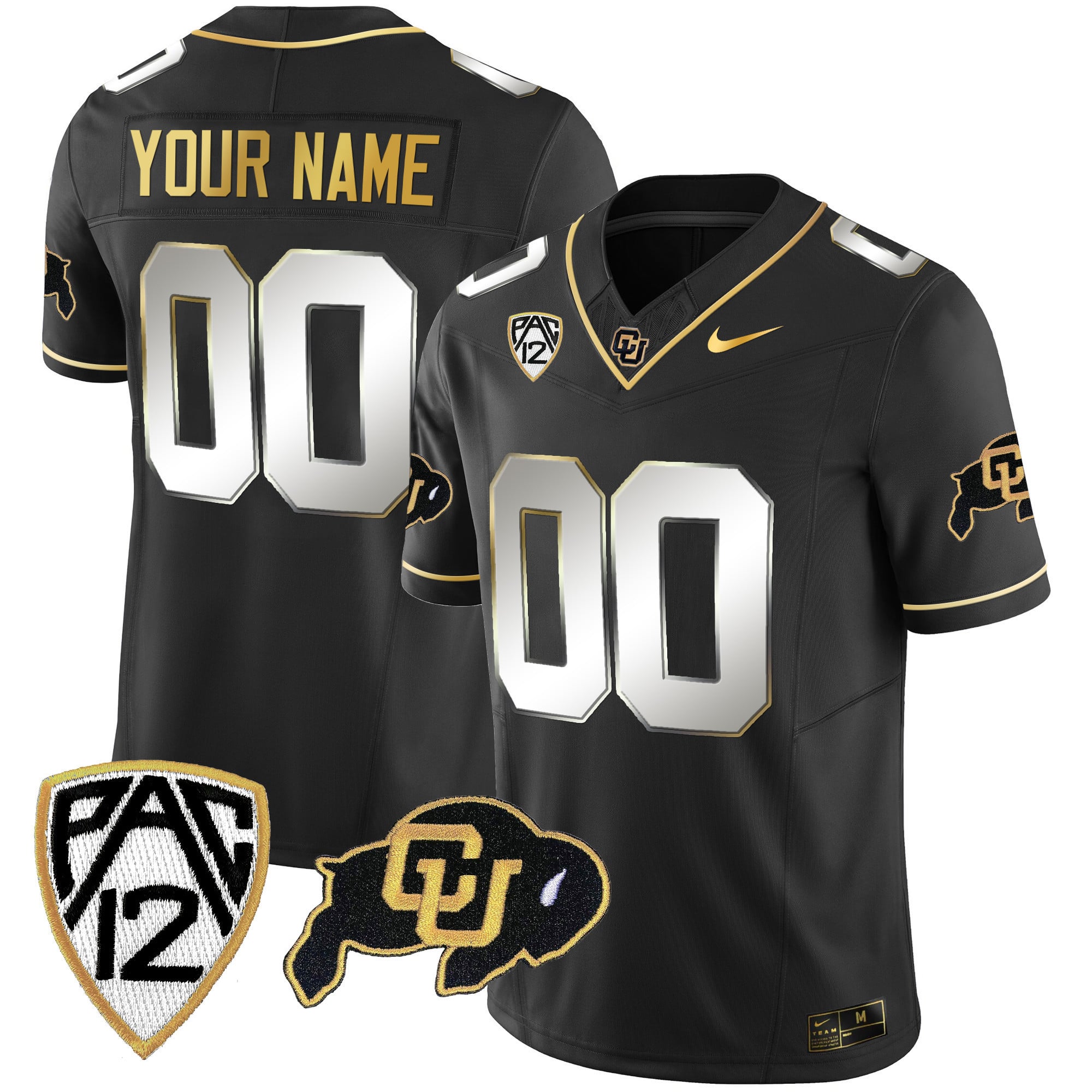 Colorado Buffaloes Gold Vapor Limited Custom Jersey - All Stitched