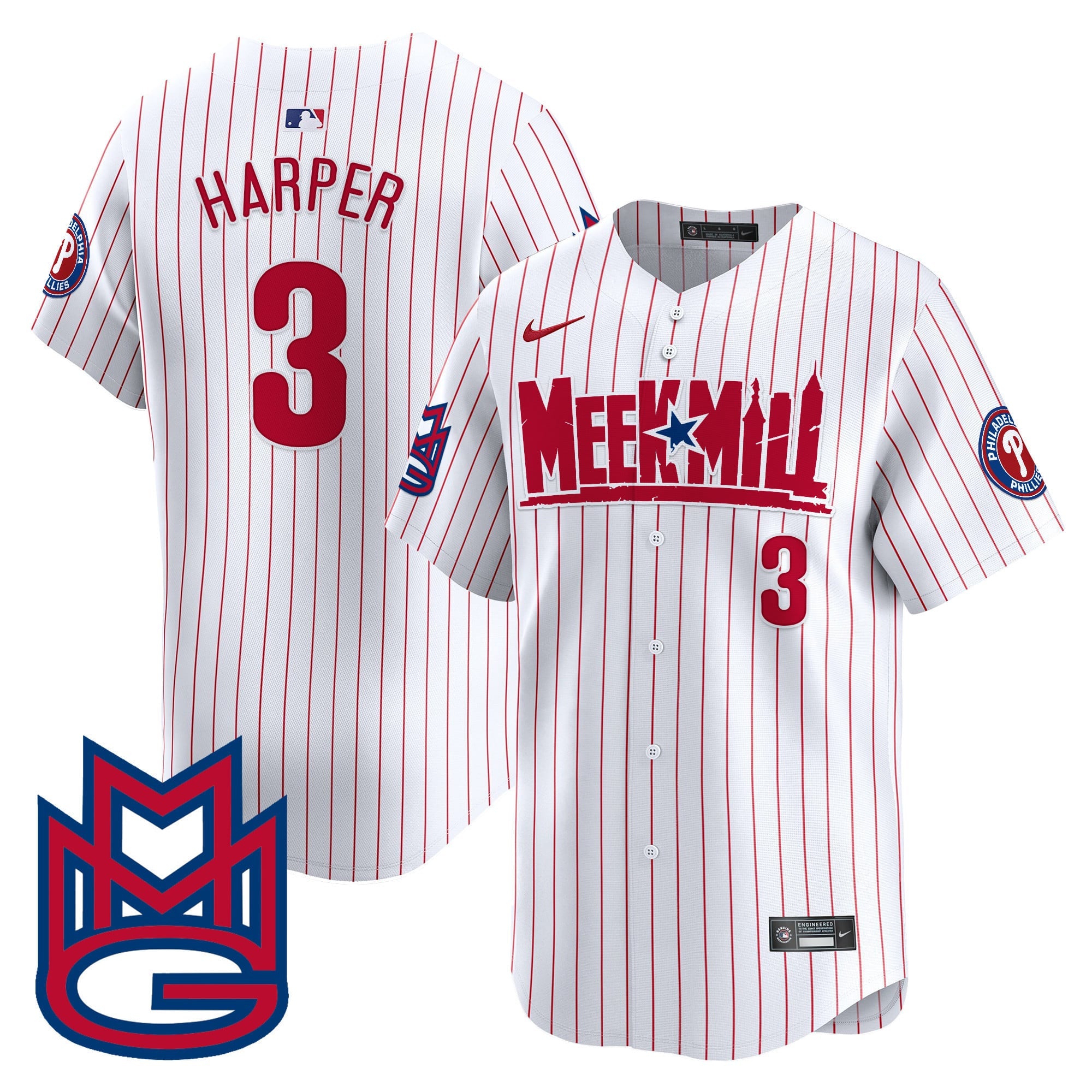 Men's Phillies Meek Mill Vapor Premier Limited Jersey - All Stitched