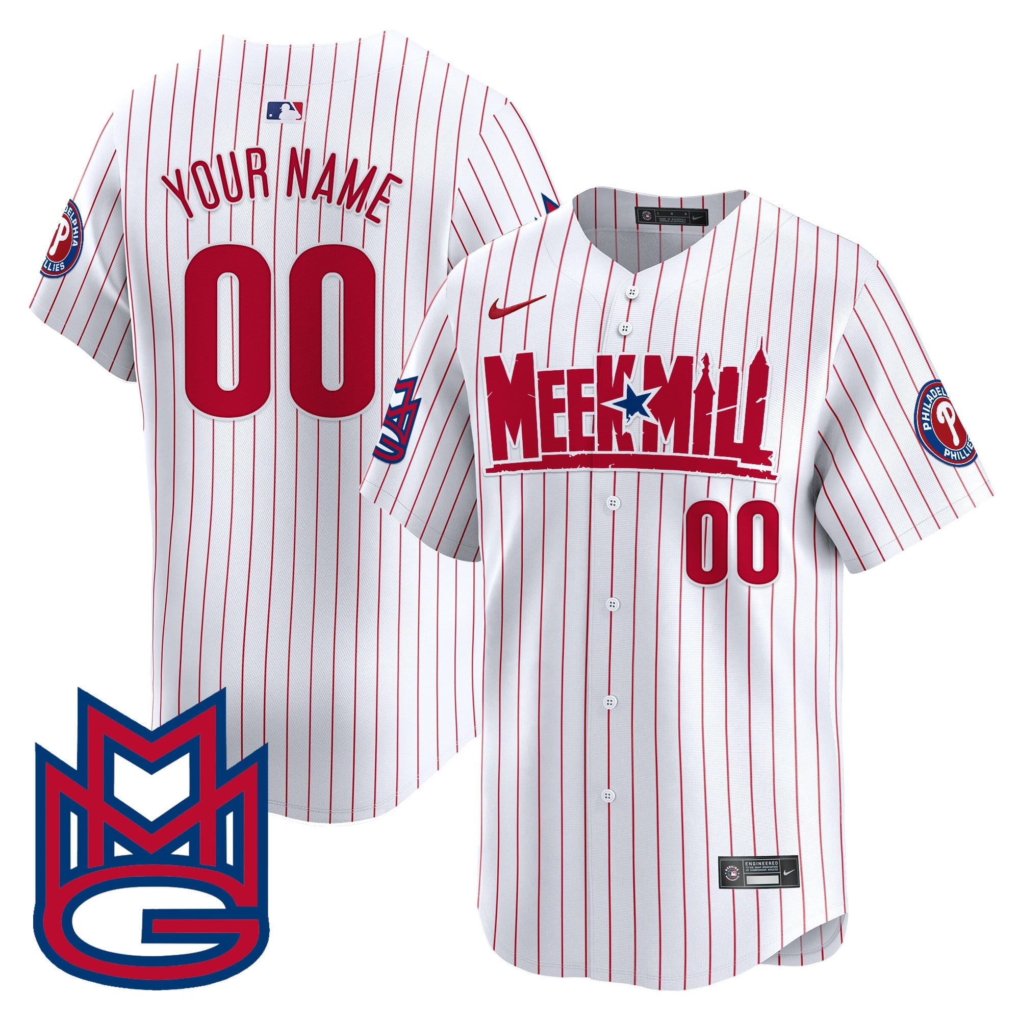 Phillies Meek Mill Vapor Premier Limited Custom Jersey - All Stitched