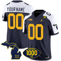 Michigan Wolverines 1000 Wins Patch Vapor Custom Jersey V3 - All Stitched