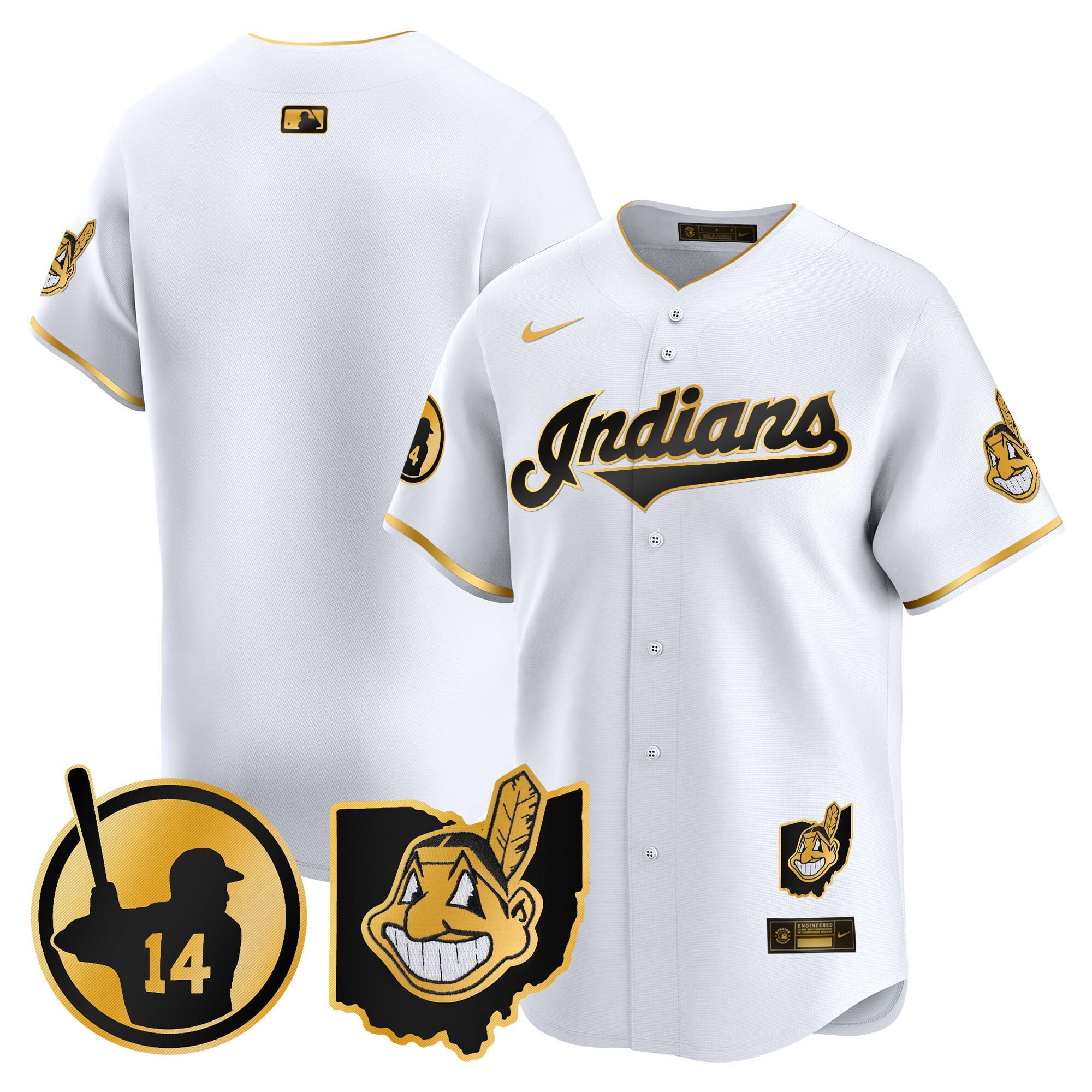Men's Cleveland Indians Larry Doby Patch Vapor Premier Limited Jersey - All Stitched