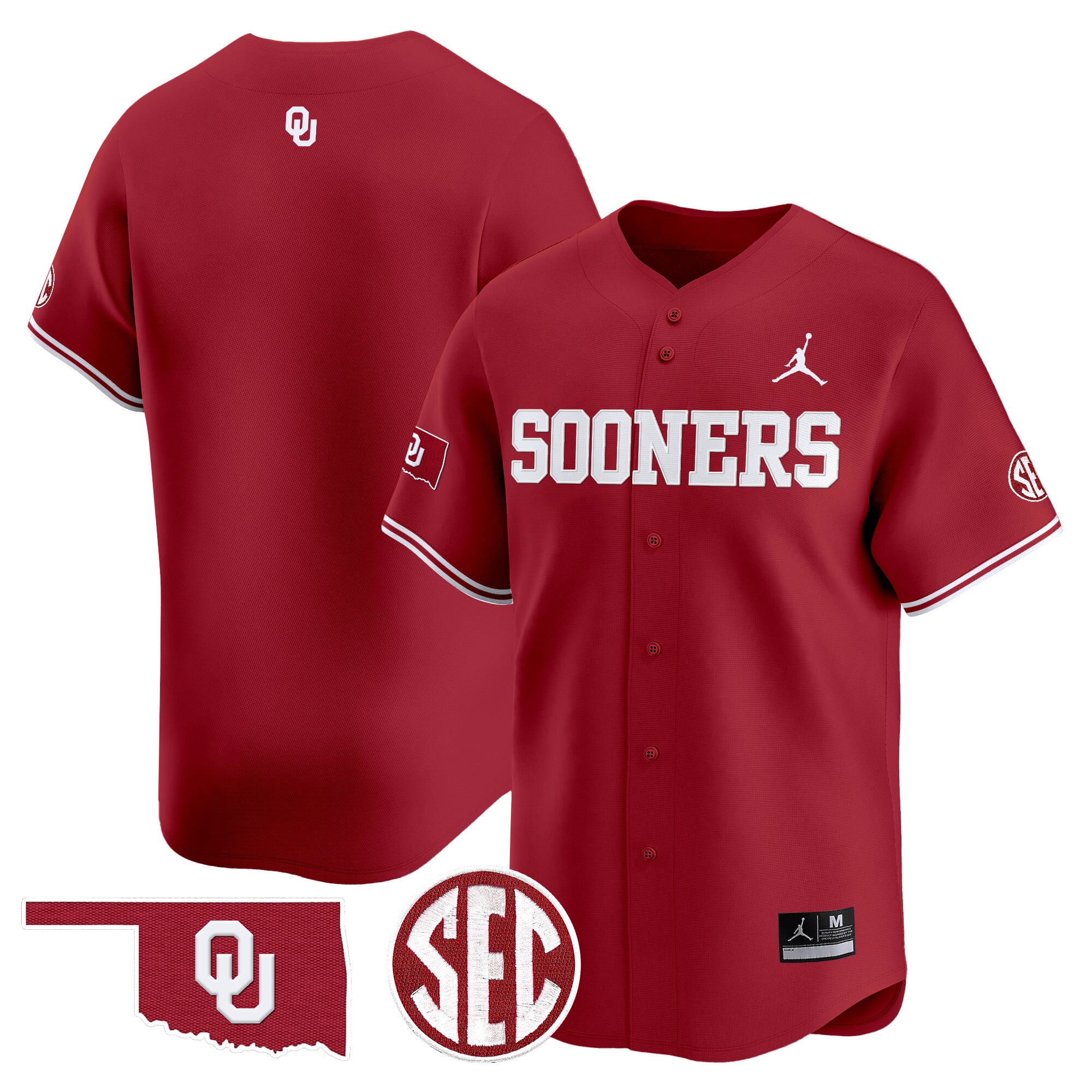 Men's Oklahoma Sooners 2024 Vapor Premier Limited Jersey V2 - SEC Patch - All Stitched