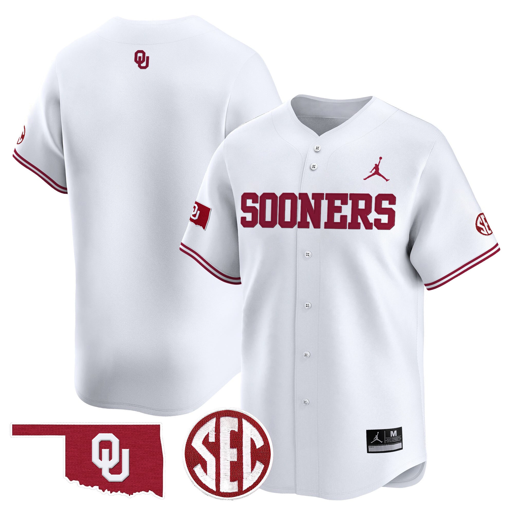 Men's Oklahoma Sooners 2024 Vapor Premier Limited Jersey V2 - SEC Patch - All Stitched