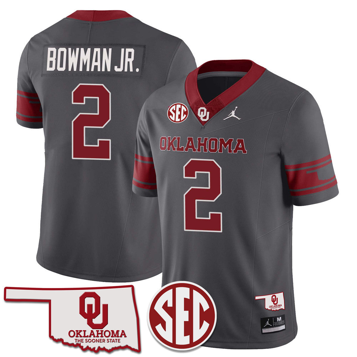 Men's Oklahoma Sooners 2024 SEC Patch Vapor Premier Limited Jersey - All Stitched