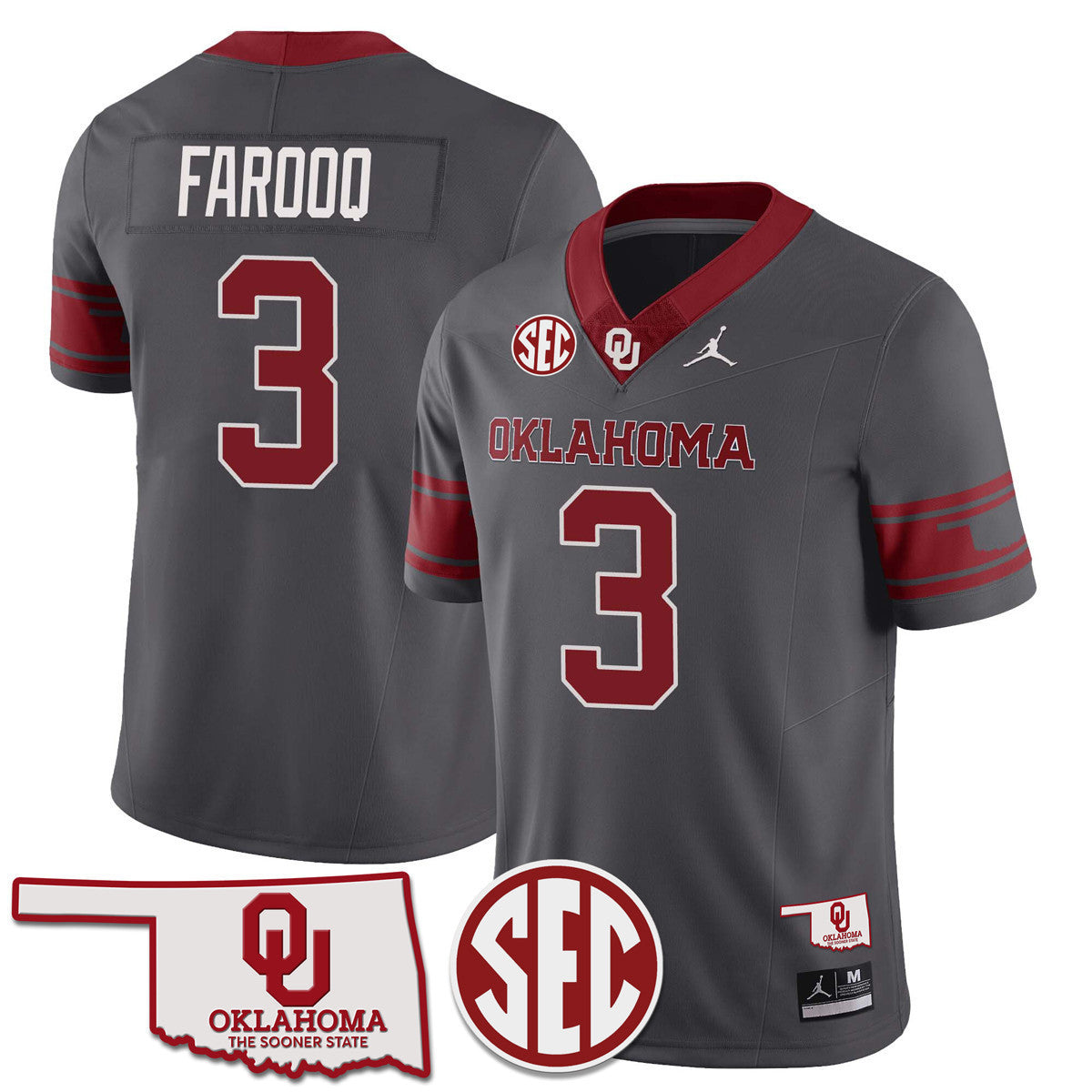 Men's Oklahoma Sooners 2024 SEC Patch Vapor Premier Limited Jersey - All Stitched