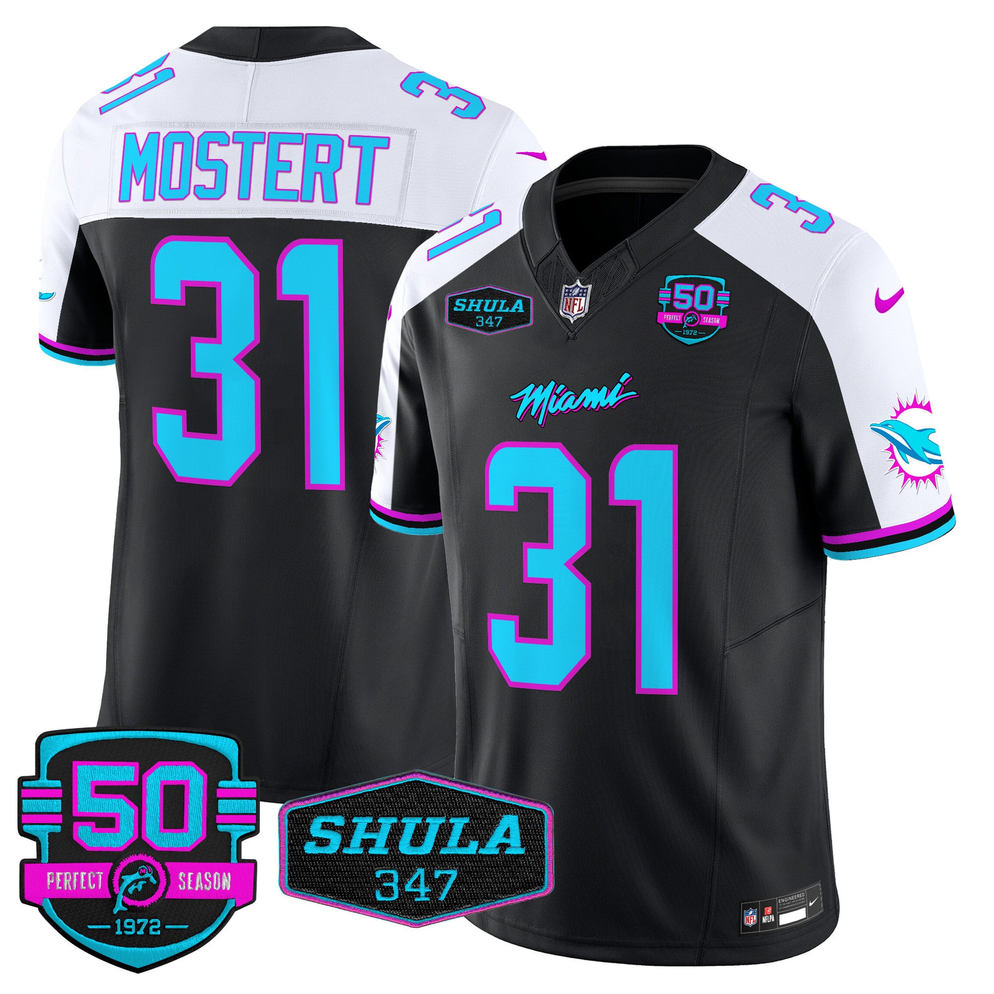 Men's Dolphins Miami Vice Vapor Limited Jersey V4 - All Stitched